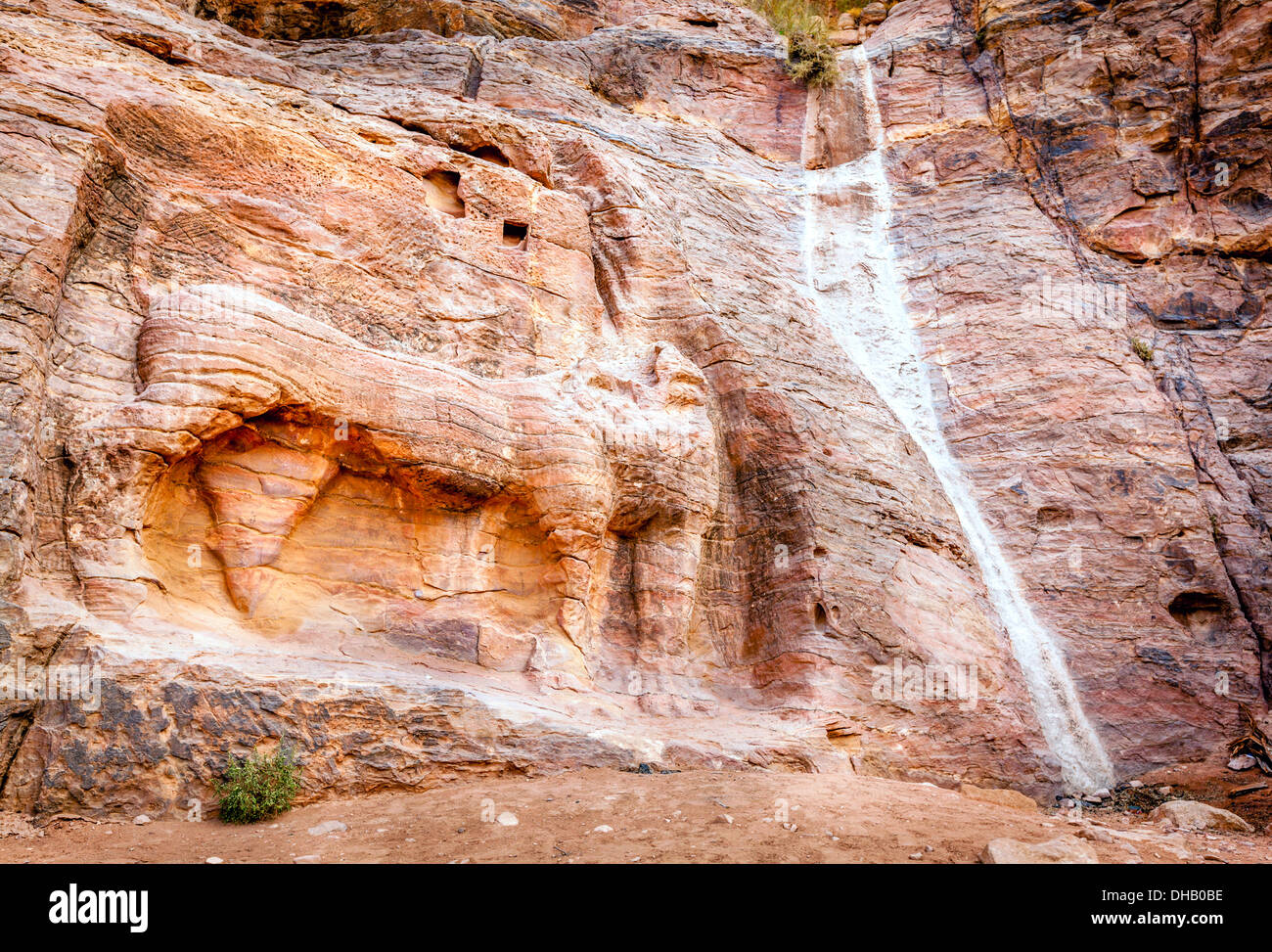 Skulptur eines Löwen bei Petra, Jordanien Stockfoto