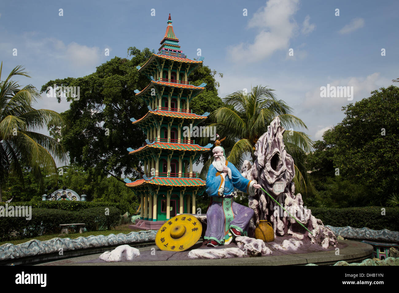 Haw Par Villa ist ein One of a Kind-Themenpark in Singapur Szenen aus der chinesischen Mythologie, konfuzianischen Geschichten, Folklore und Legenden. Stockfoto