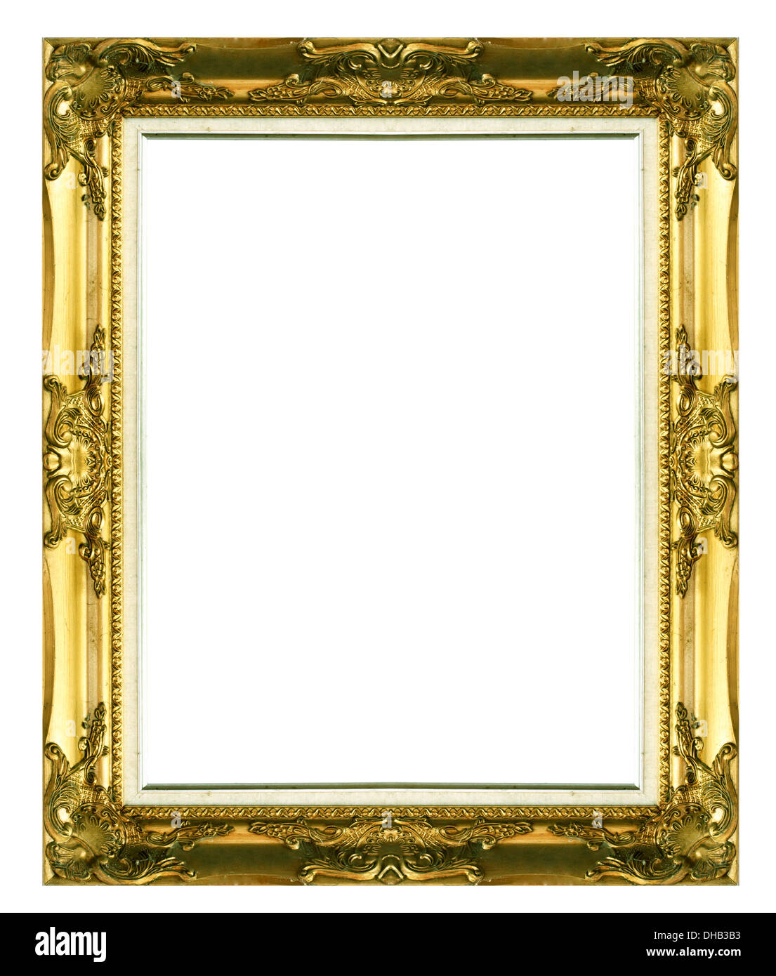 Alt antik gold Bild-Rahmen-Wand, Tapete, dekorative Objekte isoliert weißen  Hintergrund Stockfotografie - Alamy