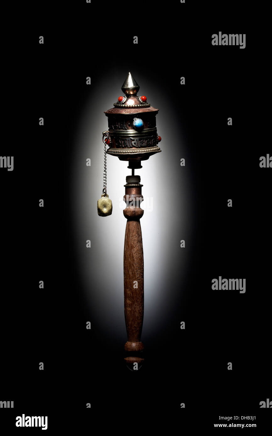 Tibetanische Gebetsmühle Stockfoto