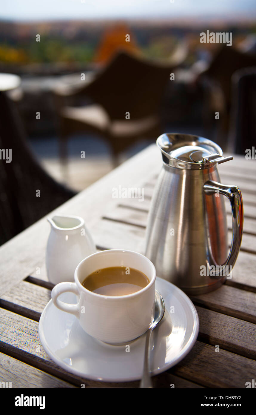 Kaffee-Einstellung an der Grove Park Inn Asheville North Carolina Stockfoto