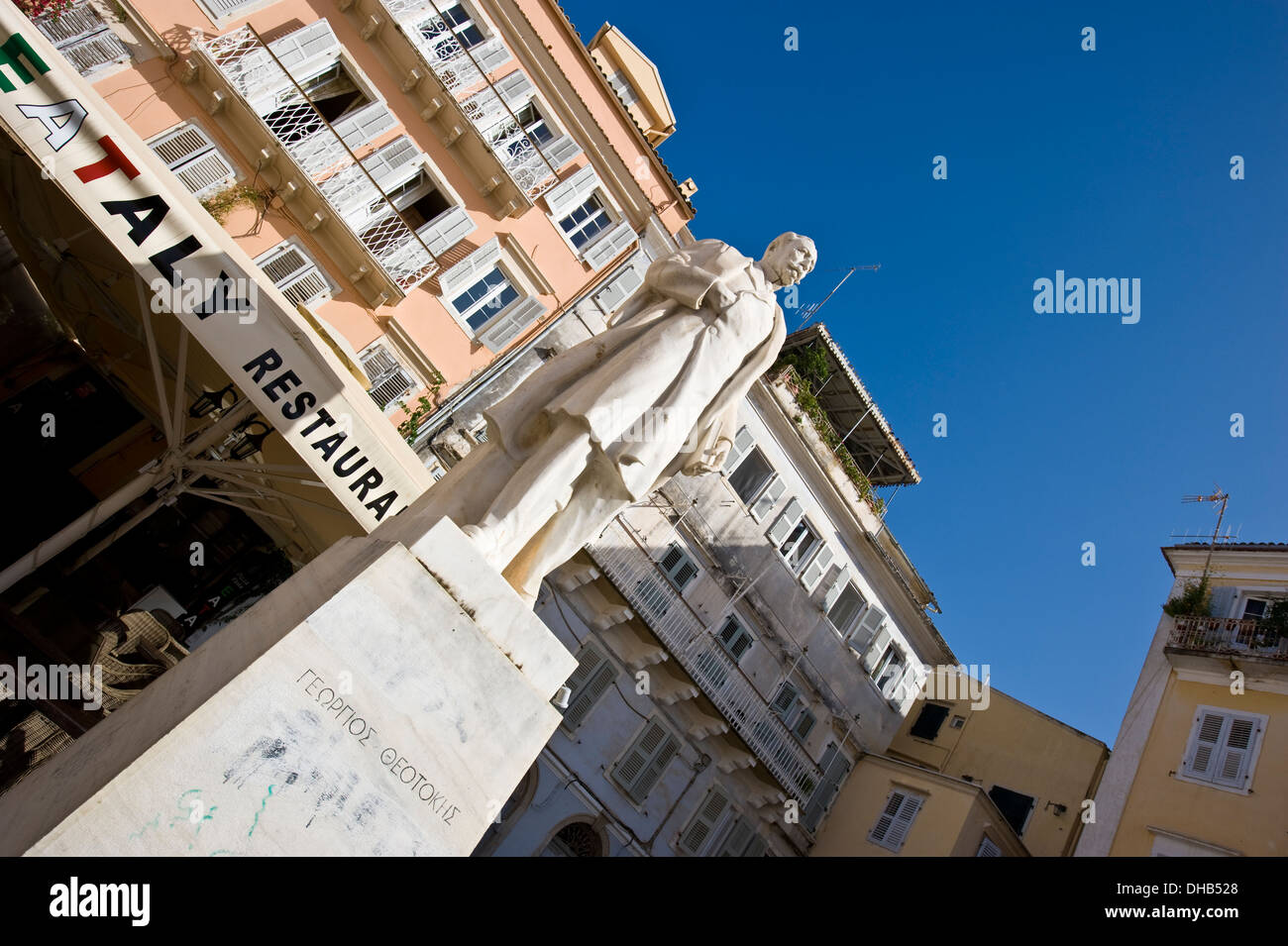 Statue von Georgios Theotokis in Korfu, Griechenland. Stockfoto