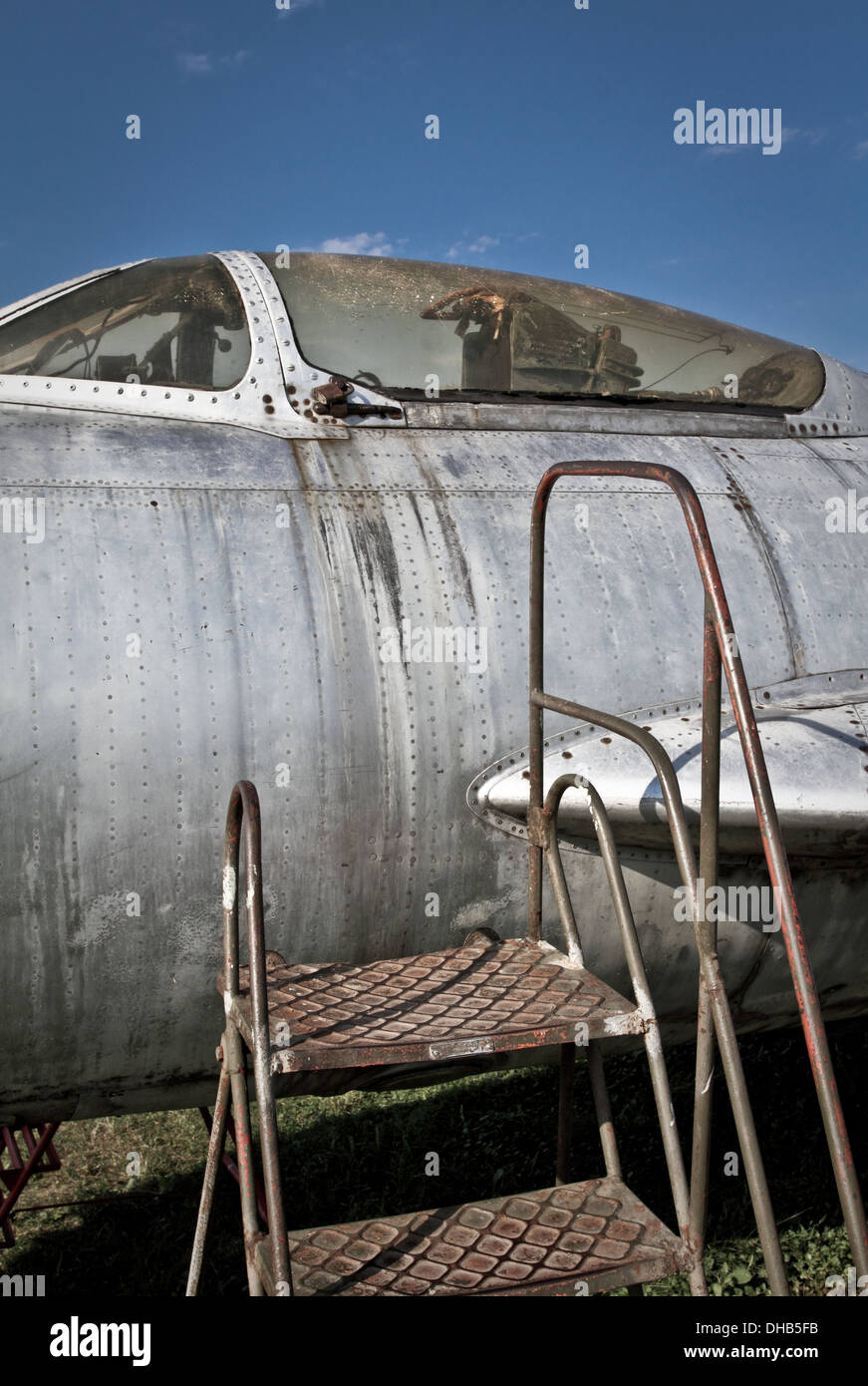 Alte russische Kämpfer-Flugzeug Stockfoto