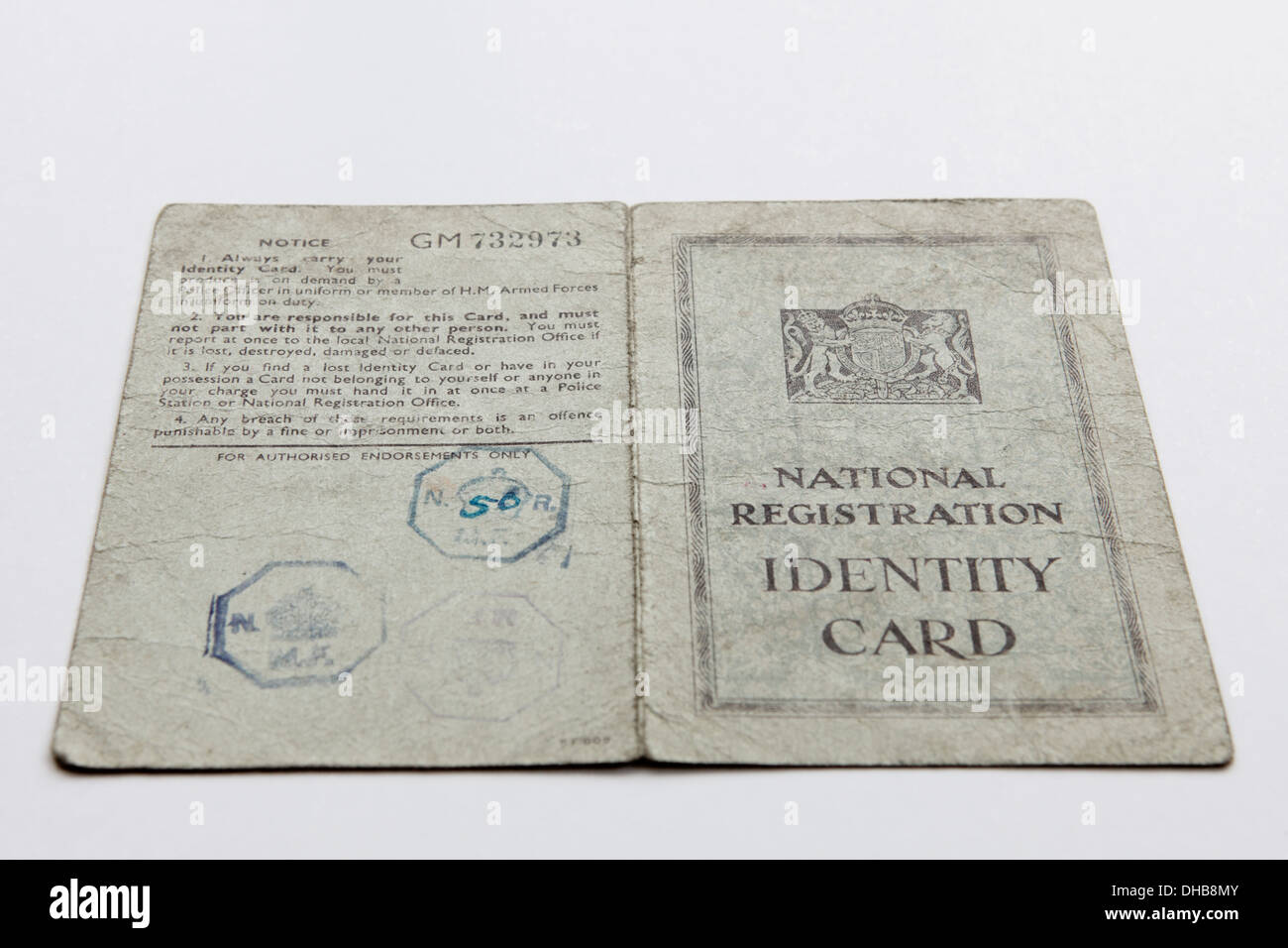 Wichtig WWII historisches Dokument/Dokumente im Zusammenhang mit Herrn Thomas Henry Wheeler, Großvater der Fotograf Peter Wheeler. Stockfoto