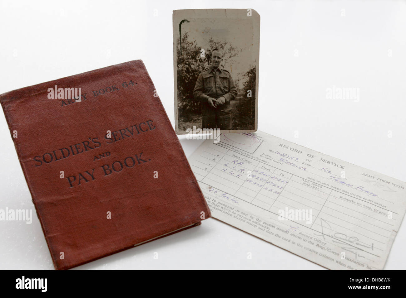 Wichtig WWII historisches Dokument/Dokumente im Zusammenhang mit Herrn Thomas Henry Wheeler, Großvater der Fotograf Peter Wheeler. Stockfoto