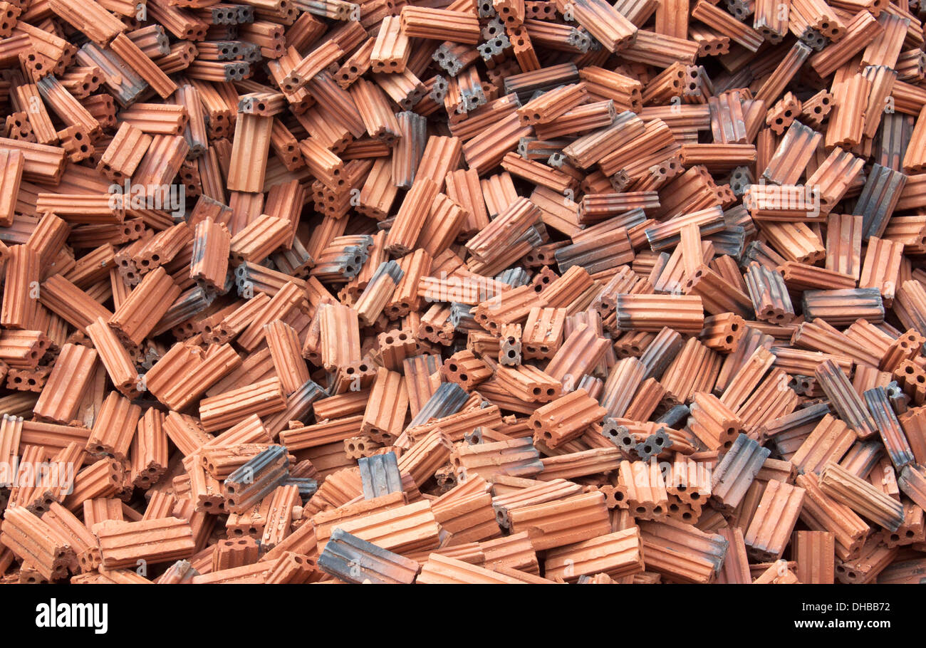 Rote Ziegel für den Bau von Hausbau Stockfoto