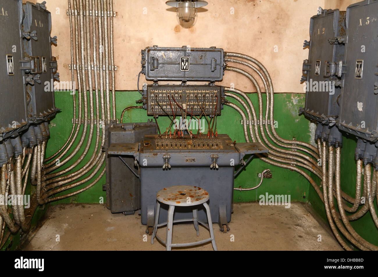 Militärkommunikationszentrum im Verlassenen, Historischen und unterirdischen Fort Saint Gobain an der Maginot-Linie Modane Maurienne Savoie France Stockfoto