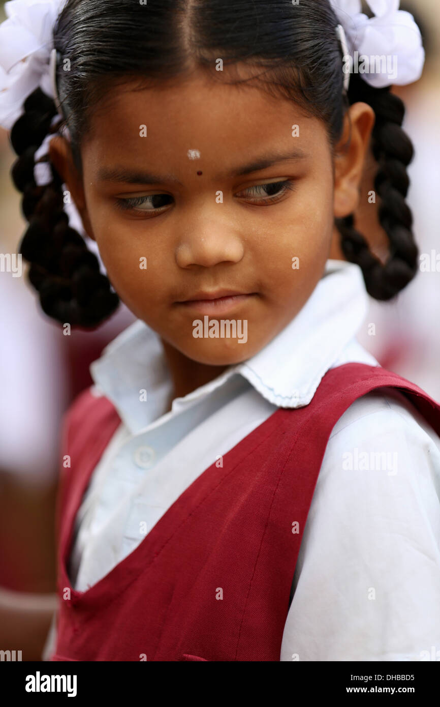 Indische Schulmädchen Andhra Pradesh in Indien Stockfoto