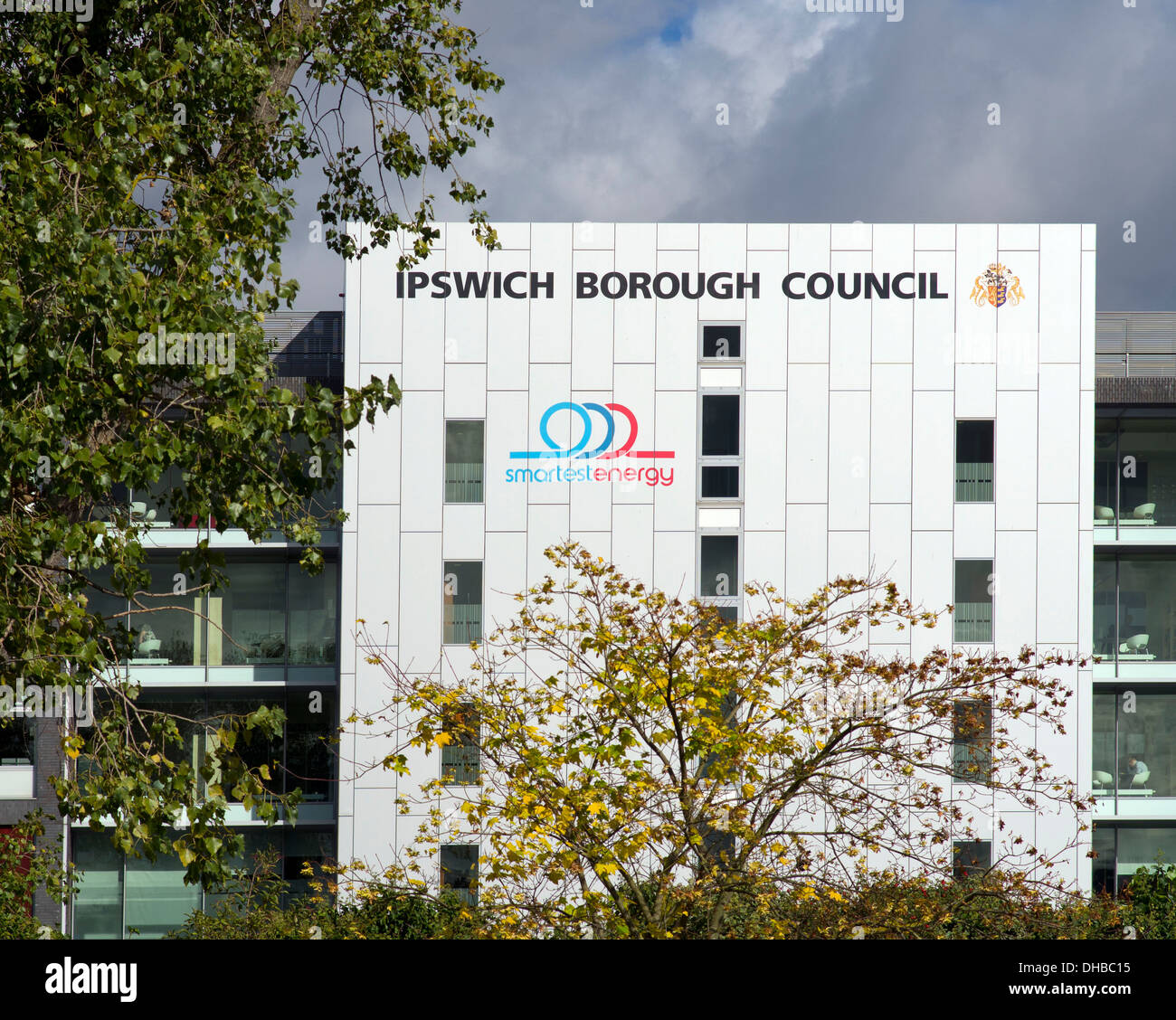 Ipswich Borough Council Büros auf der Südseite von Russel Straße Stockfoto