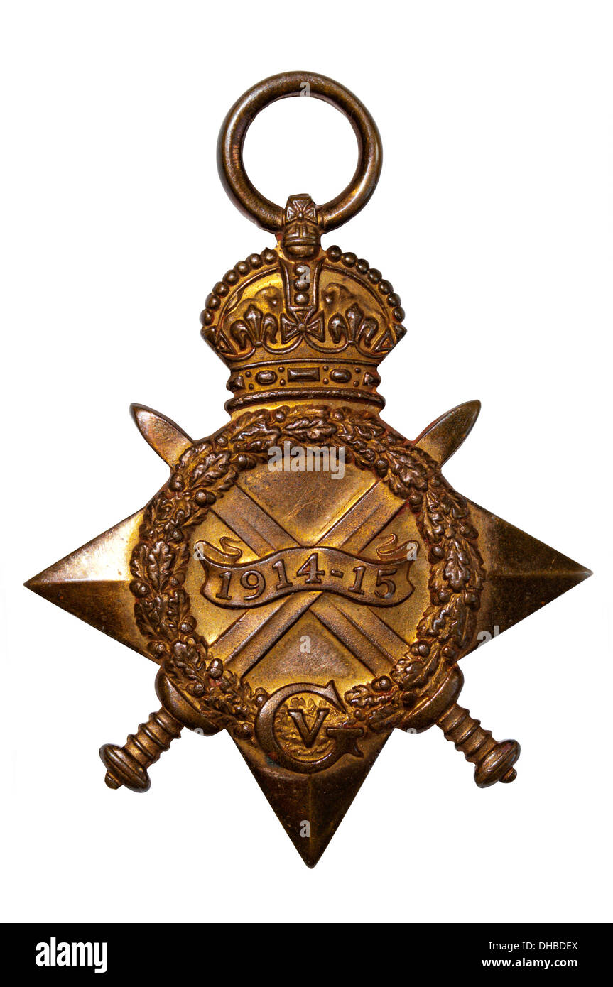 1914 / 15 Sterne erhielt für jeden, der gegen Deutschland von August 1914 bis Dezember 1915 diente Stockfoto