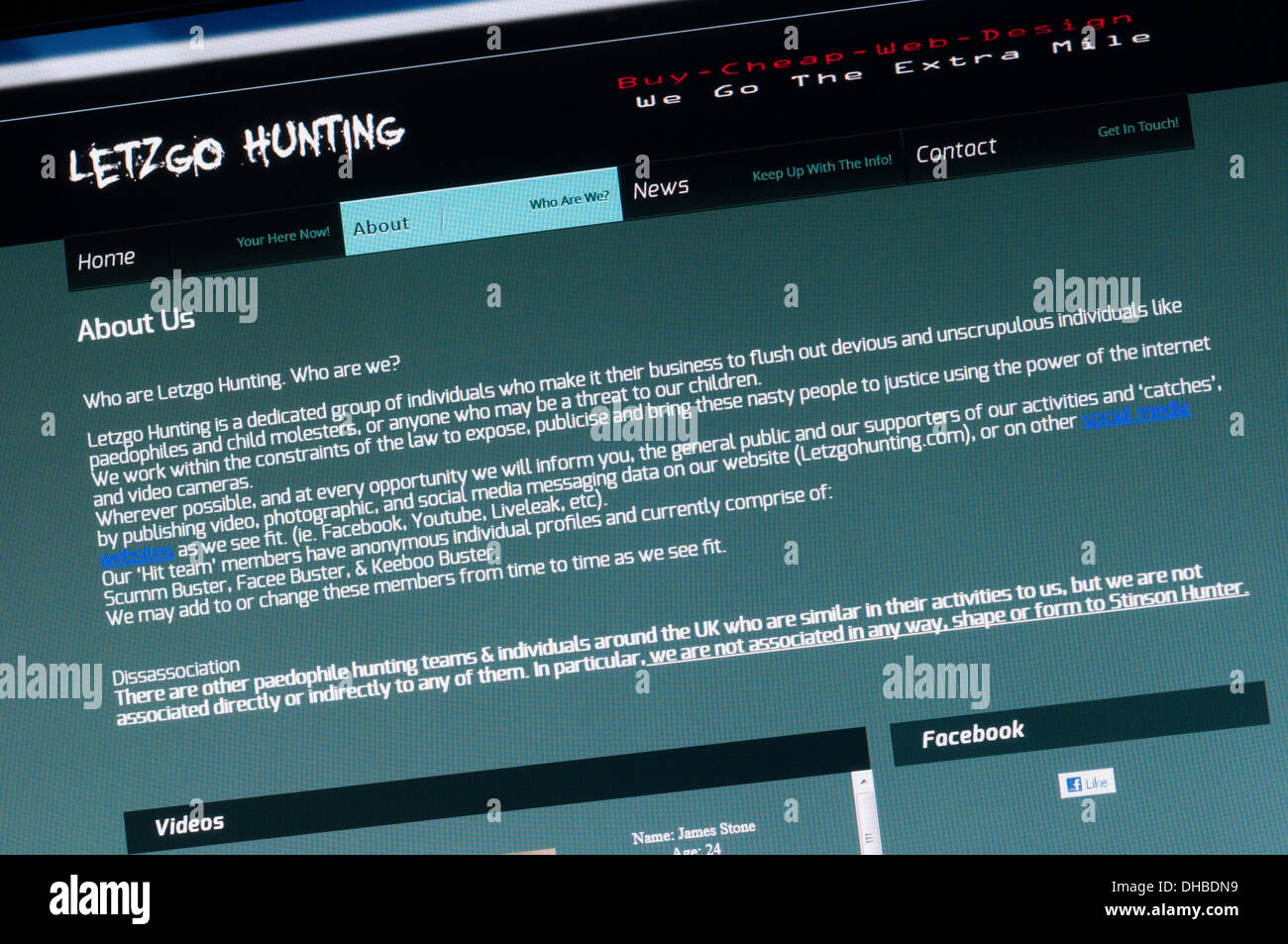 Die Letzgo Jagd-Website. Stockfoto