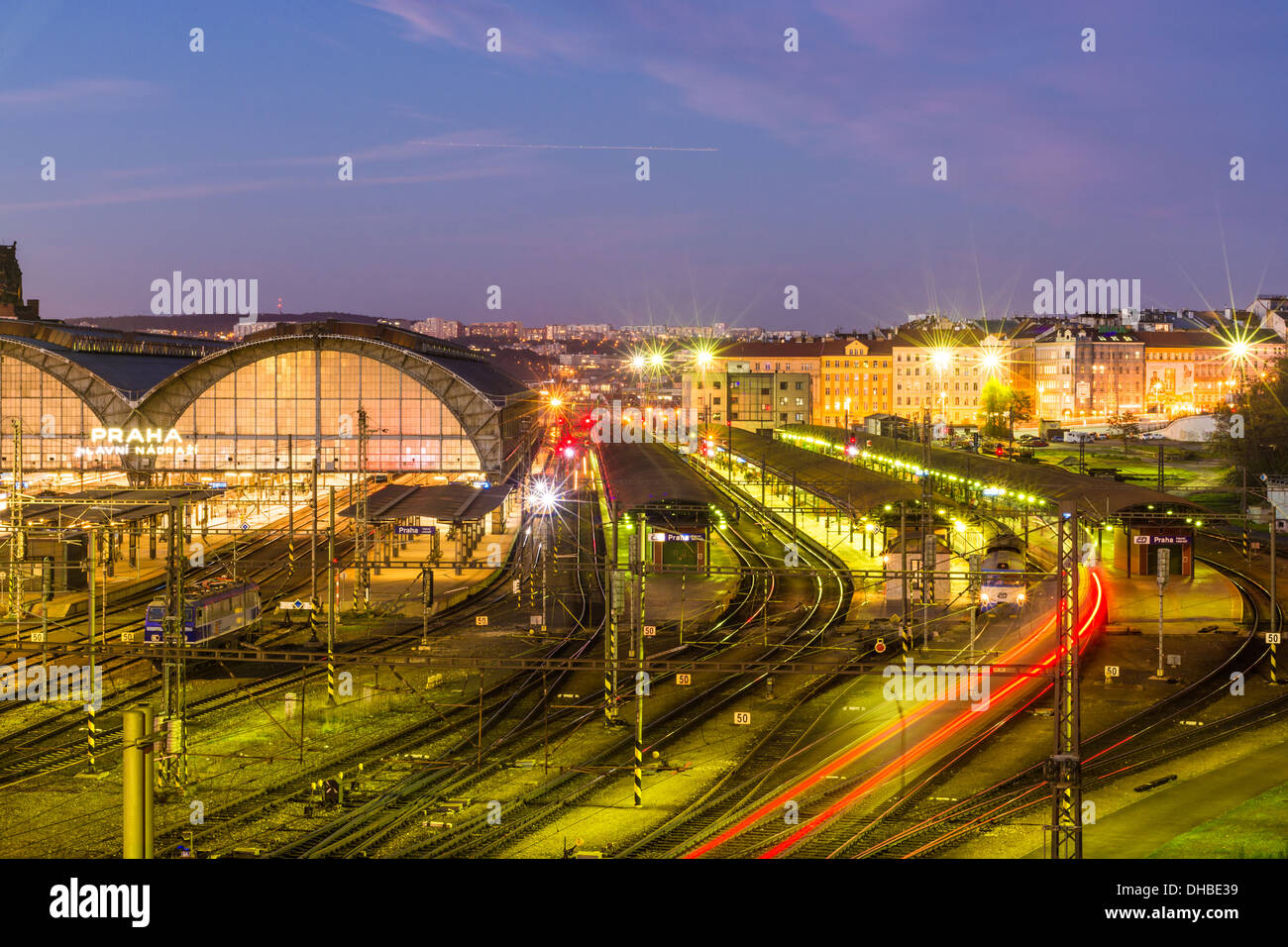 Prag Hauptbahnhof (Wilsonovo Nadrazi), Prag, Tschechische Republik Stockfoto