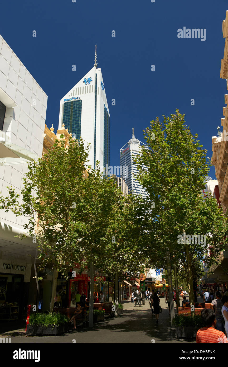 BankWest Tower in Downtown Perth. BankWest Tower ist ein 52-geschossige Bürogebäude in Perth Western Australia. Im Jahre 1988 abgeschlossen Stockfoto