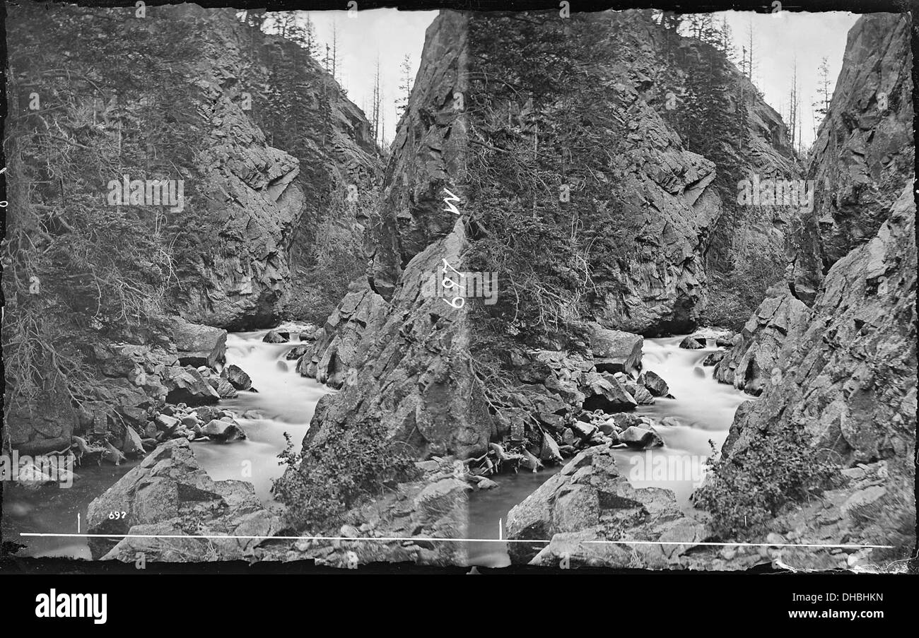 Kaskaden in die Schlucht La Plate Creek. Chaffee County, Colorado. 517514 Stockfoto