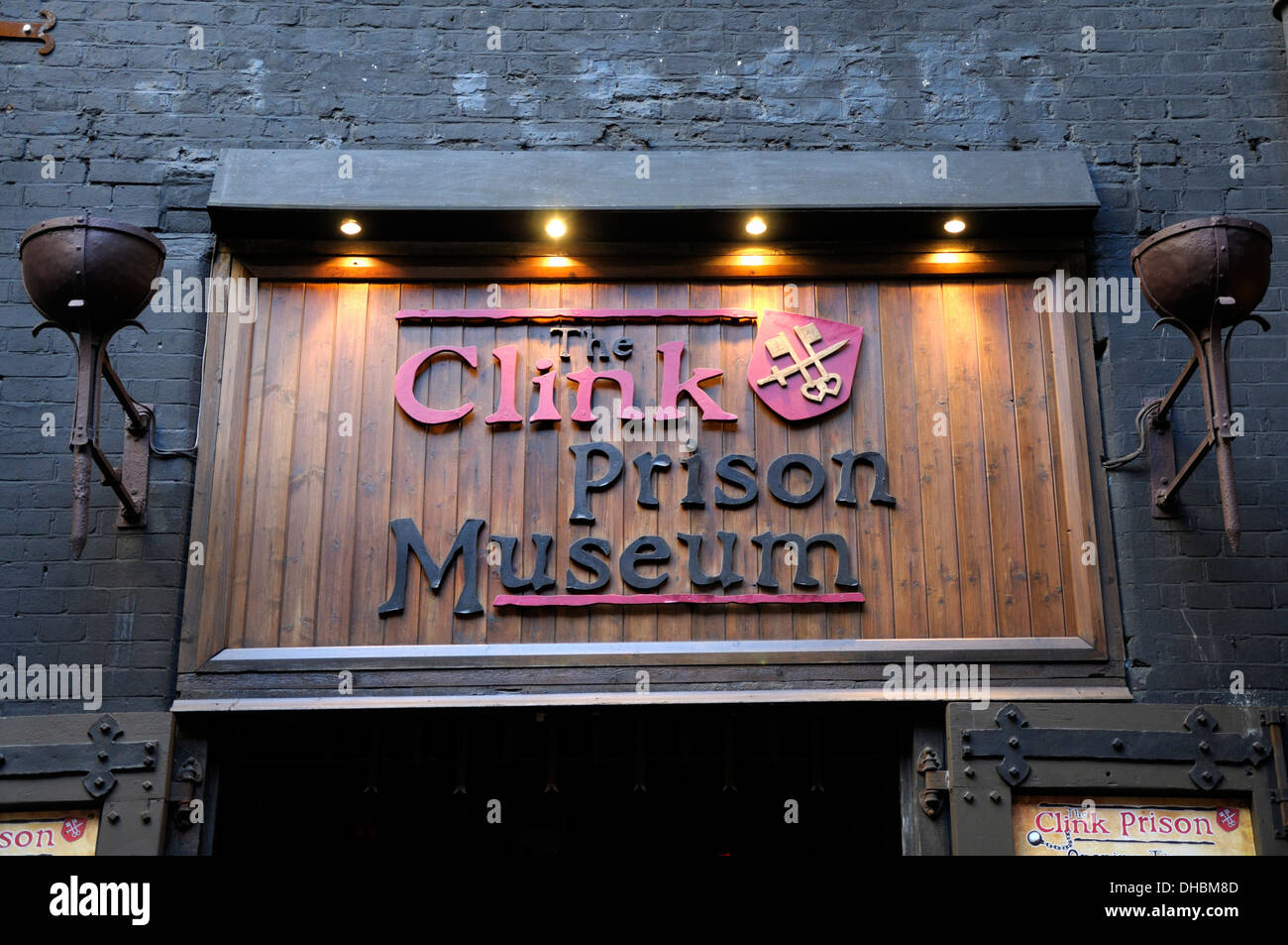 London, England, Vereinigtes Königreich. Das Clink Gefängnismuseum, erbaut auf dem Gelände des alten Gefängnisses, 1144 aus. 1 Clink Street, SE1 Stockfoto