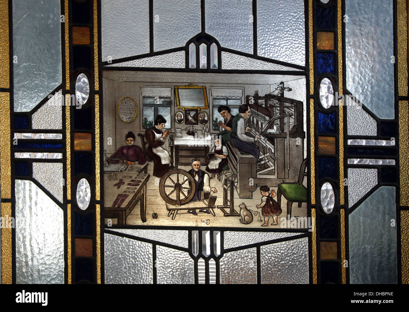 19. Jahrhunderts Handwerker aus Buntglas Stockfoto