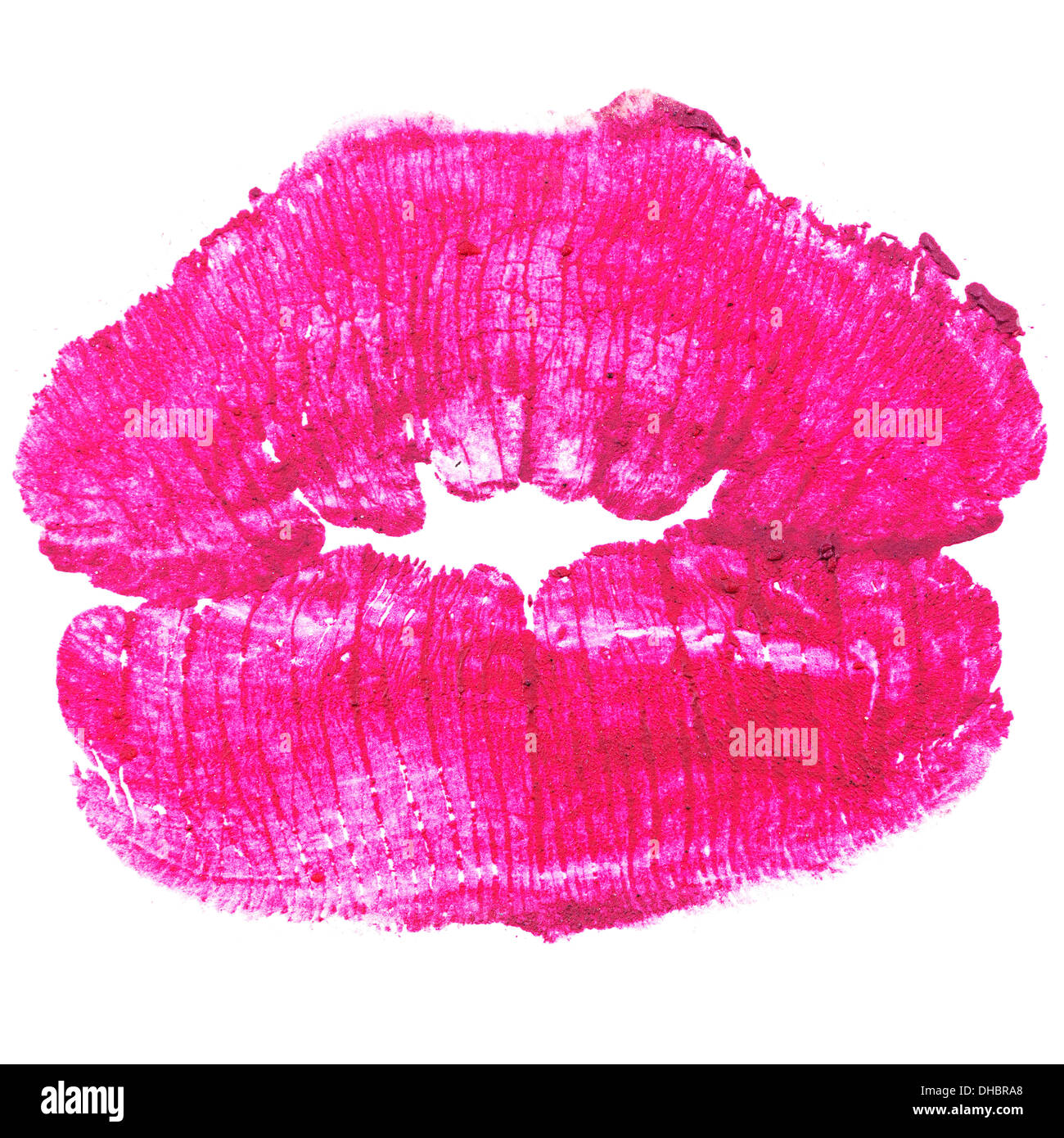 Lippenstift küssen isolierten auf weißen Hintergrund Stockfoto