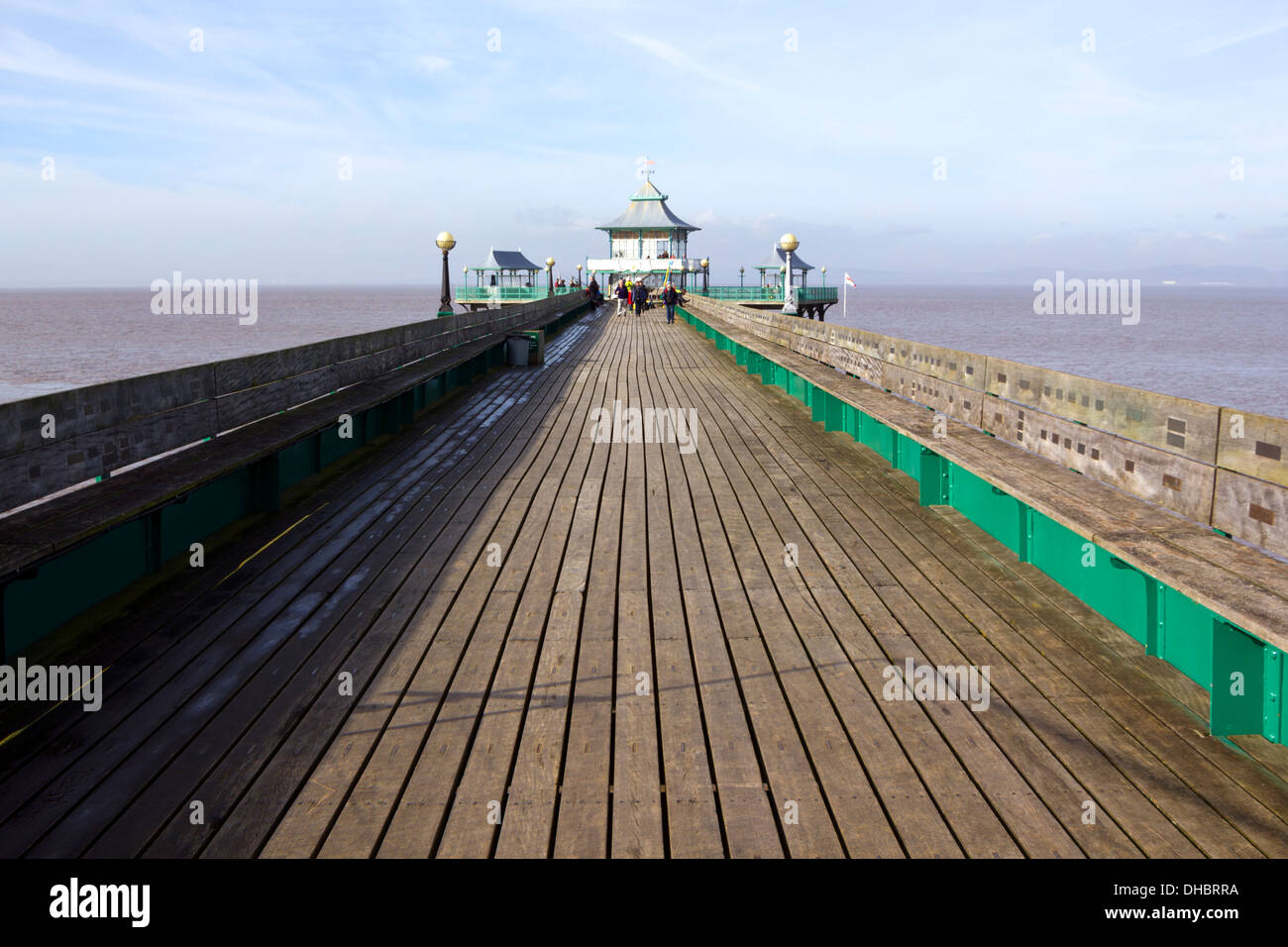 Die historischen viktorianischen Pier in Clevedon auf den Bristolkanal, Somerset, Großbritannien Stockfoto