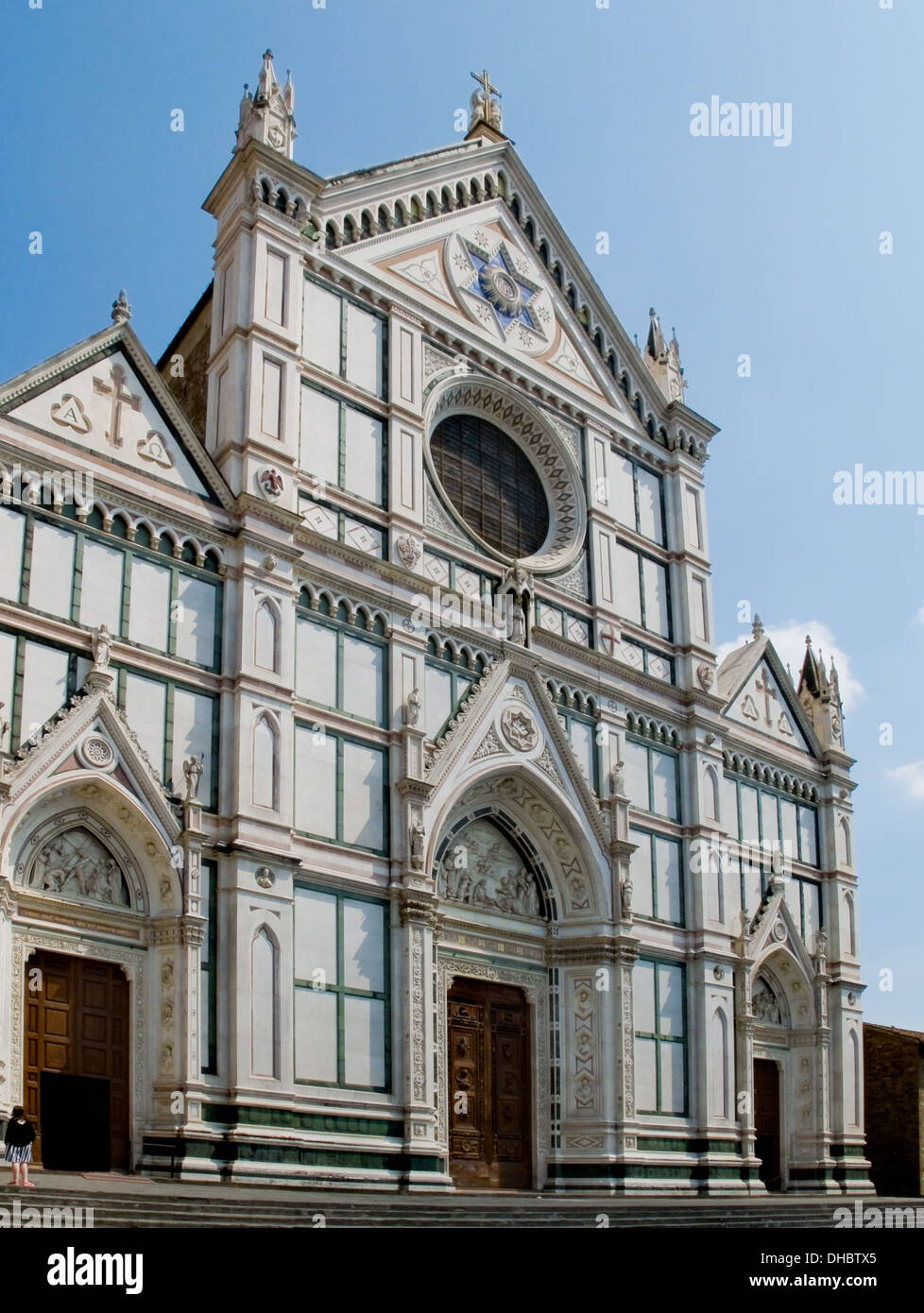 Die neugotische Fassade der Basilica di Santa Croce. Florenz, Italien Stockfoto