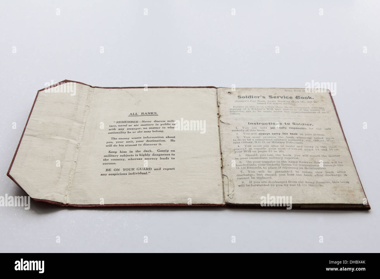 Wichtig WWII historisches Dokument/Dokumente im Zusammenhang mit Herrn Thomas Henry Wheeler, Großvater der Fotograf Peter Wheeler. Stockfoto