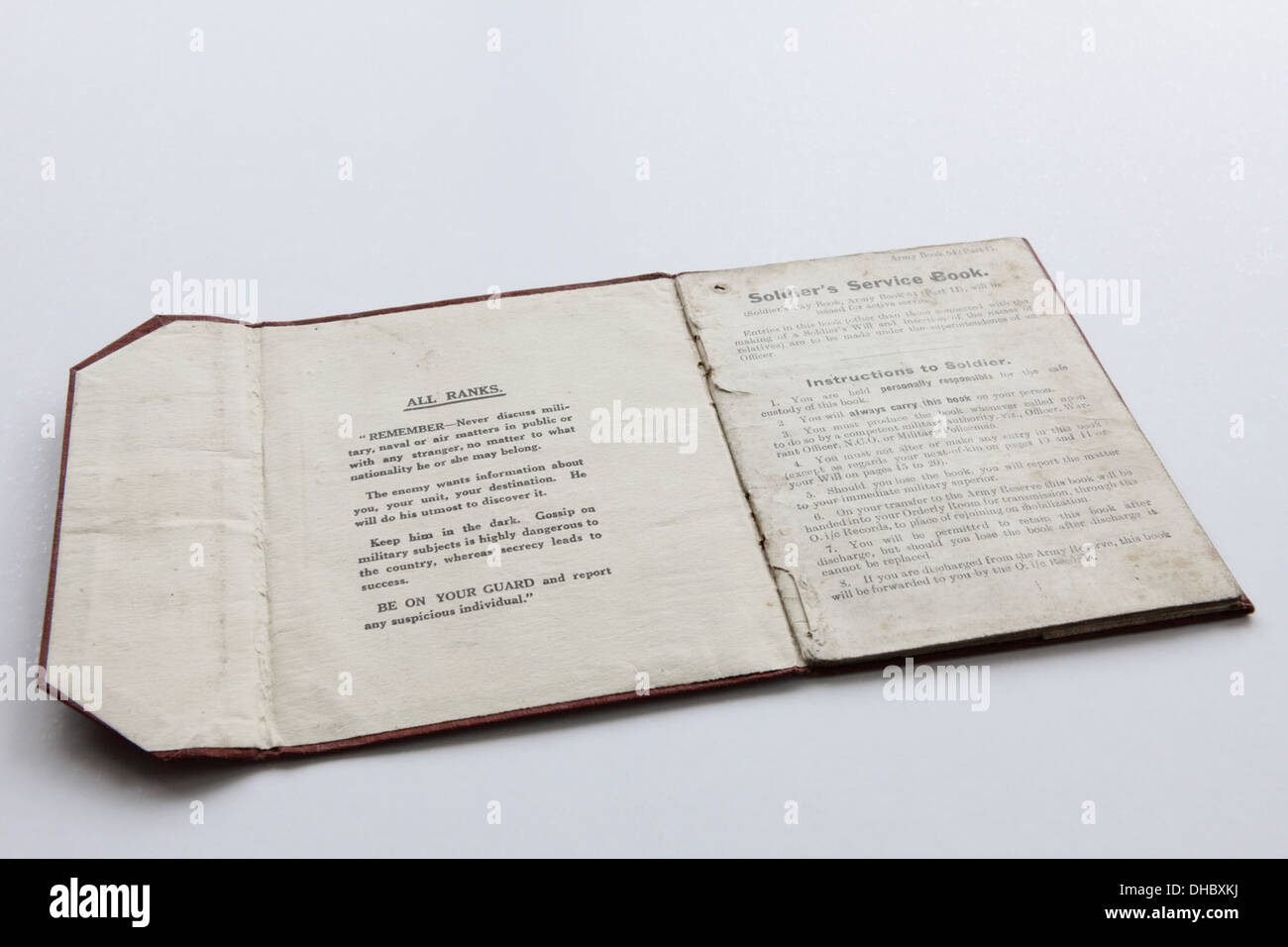 Wichtig WWII historisches Dokument/Dokumente im Zusammenhang mit Herrn Thomas Henry Wheeler, Großvater der Fotograf Peter Wheeler. Stockfoto