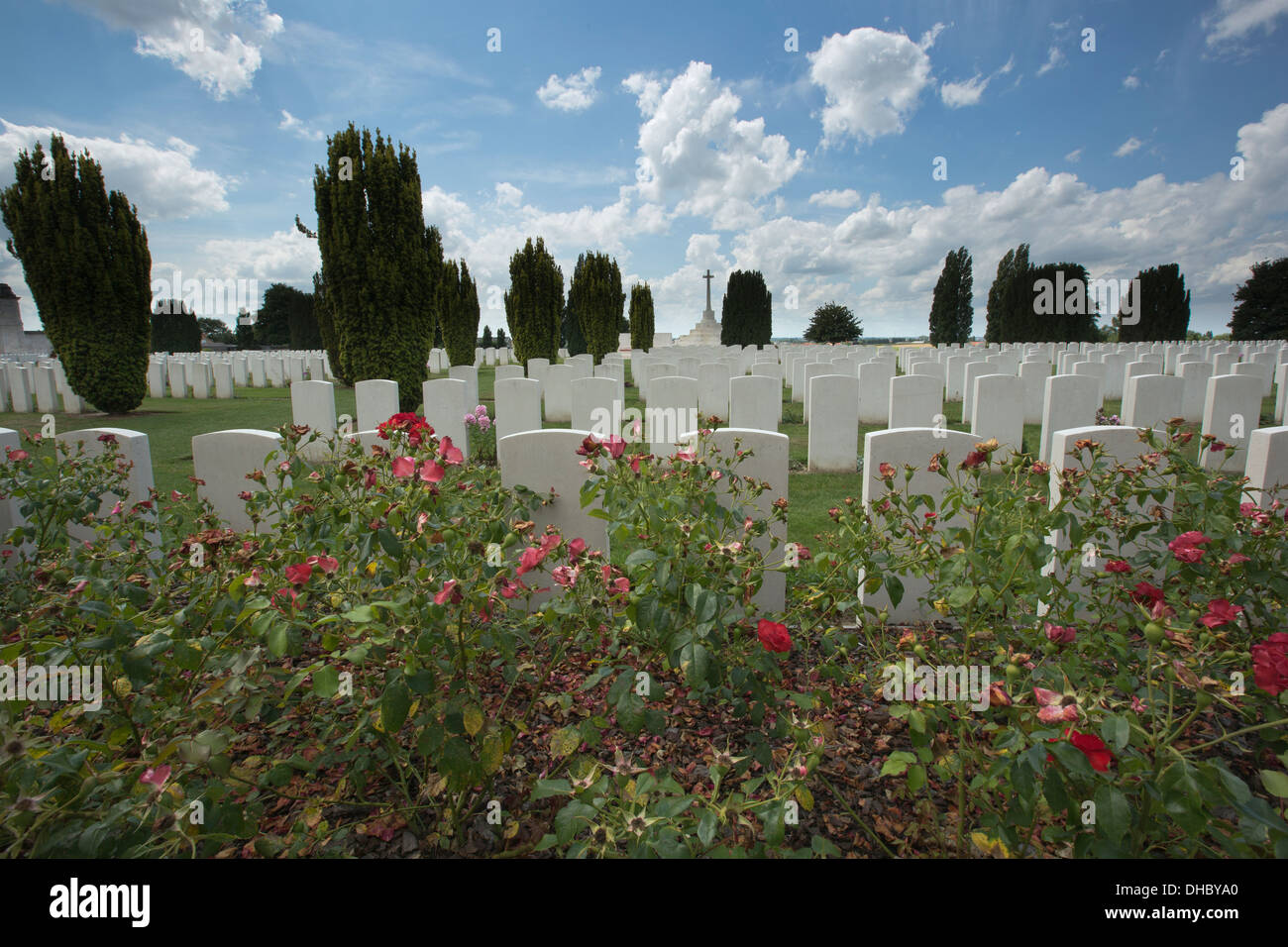 Übersicht der Tyne Cot Friedhof Stockfoto