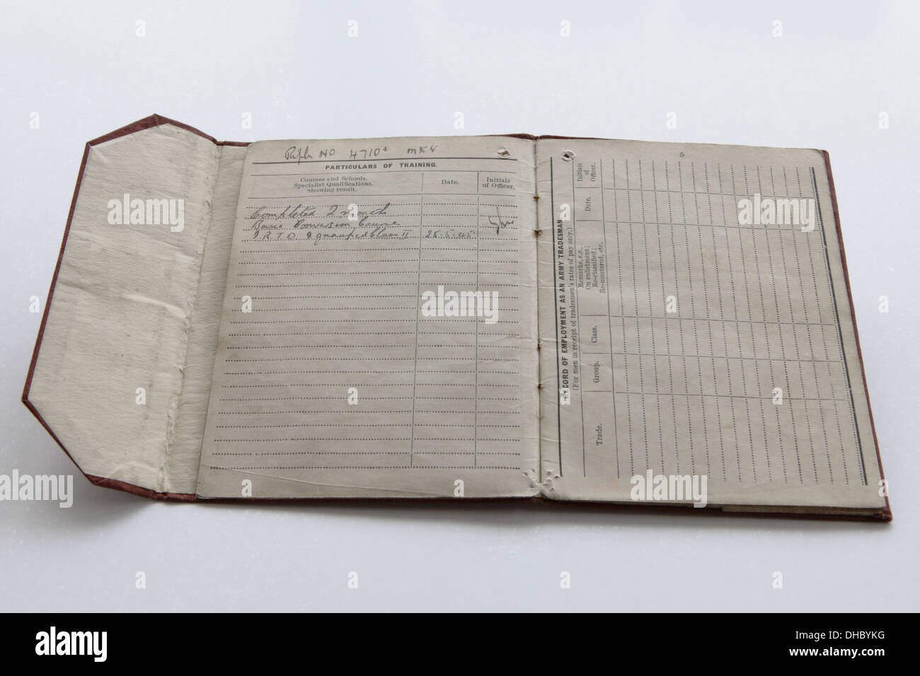 Wichtig WWII historisches Dokument/Dokumente im Zusammenhang mit Herrn Thomas Henry Wheeler, Großvater der Fotograf Peter Wheeler. Stockfoto