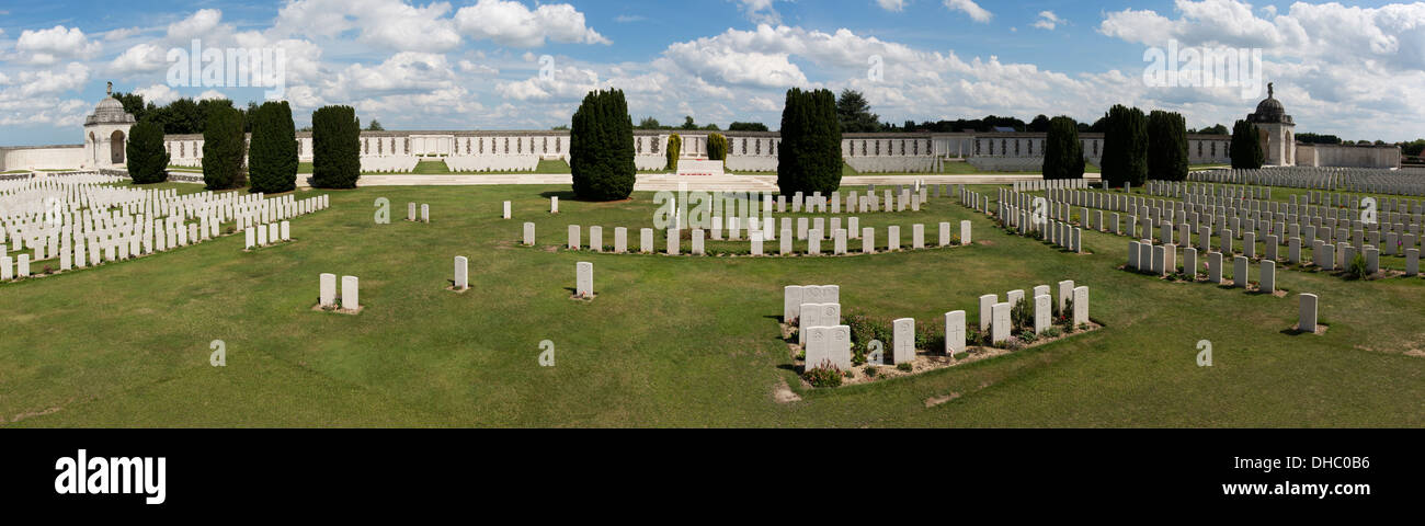 Panoramablick von Tyne Cot Stockfoto