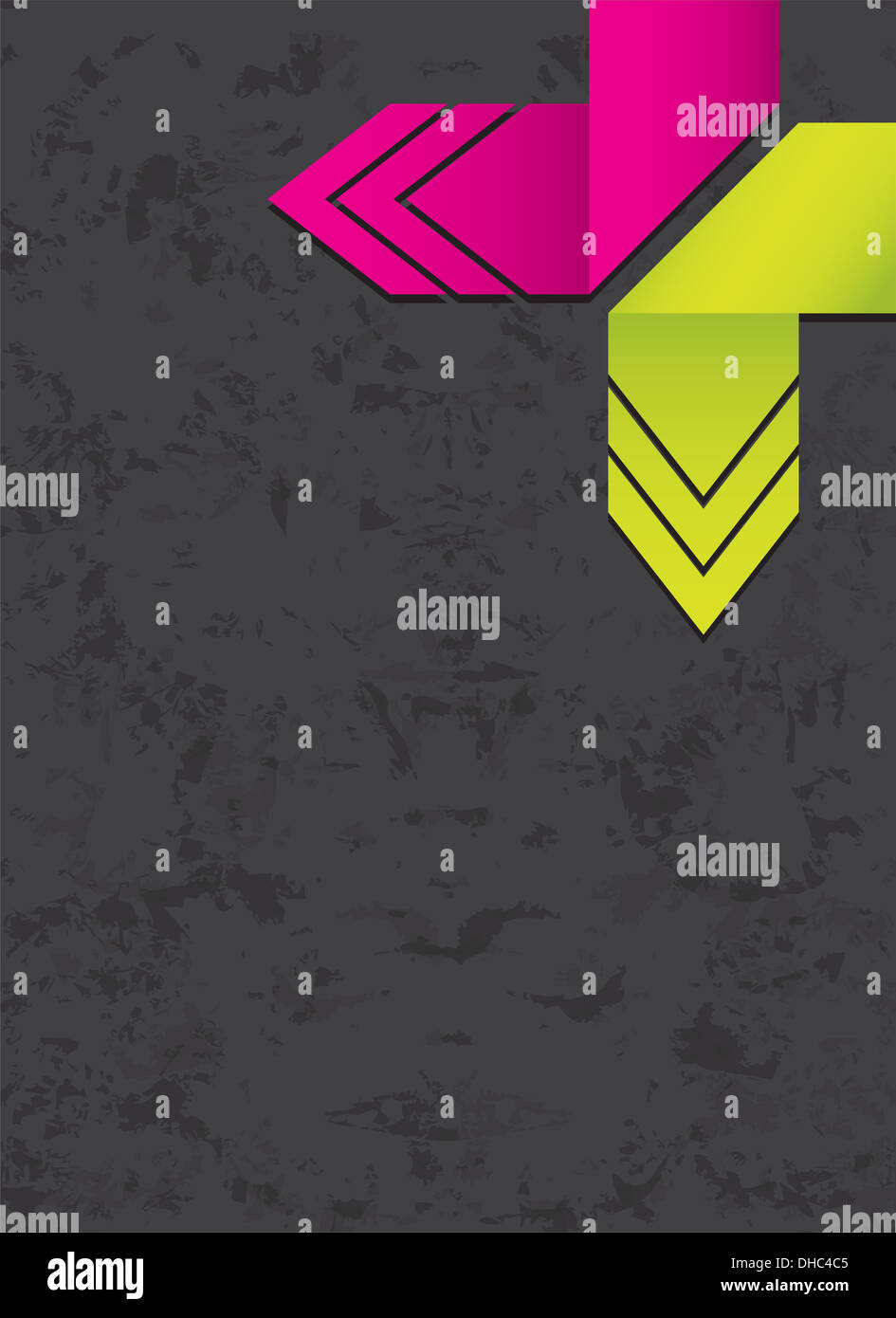 Grunge Hintergrund mit bunten Origami Pfeile Stockfoto