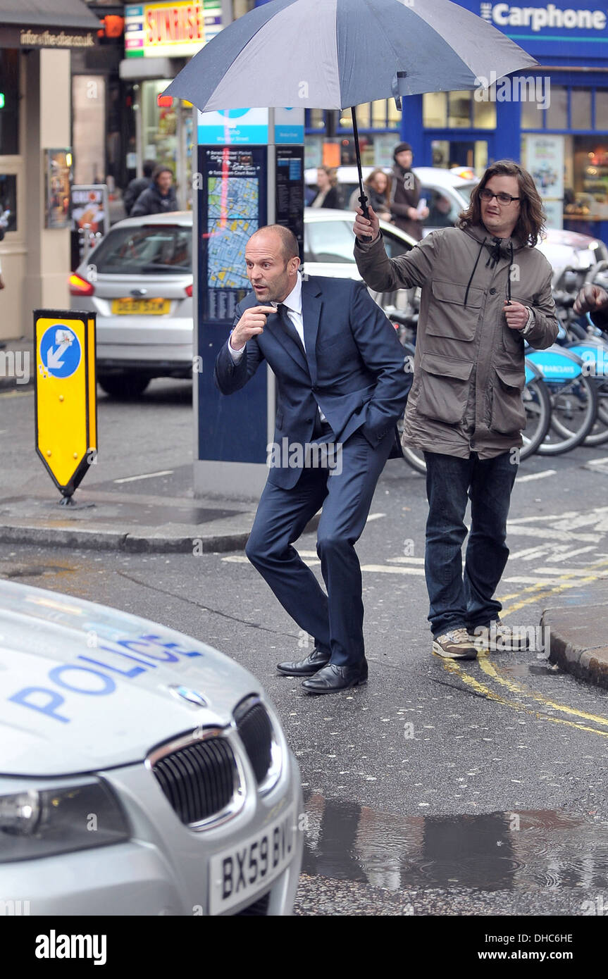 Jason Statham Dreharbeiten Szenen für seinen neuen "Kolibri" in Soho London England - 20.04.12 Film Stockfoto