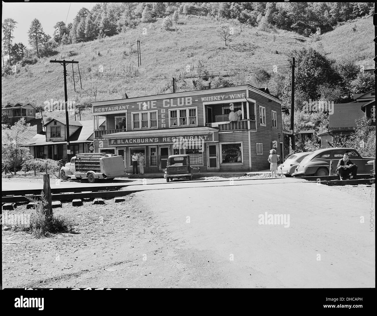 Restaurant und Liquor Store, bevormundet weitgehend von Bergleuten in dieser Gegend. Stellmacher Junction, Floyd County... 541515 Stockfoto