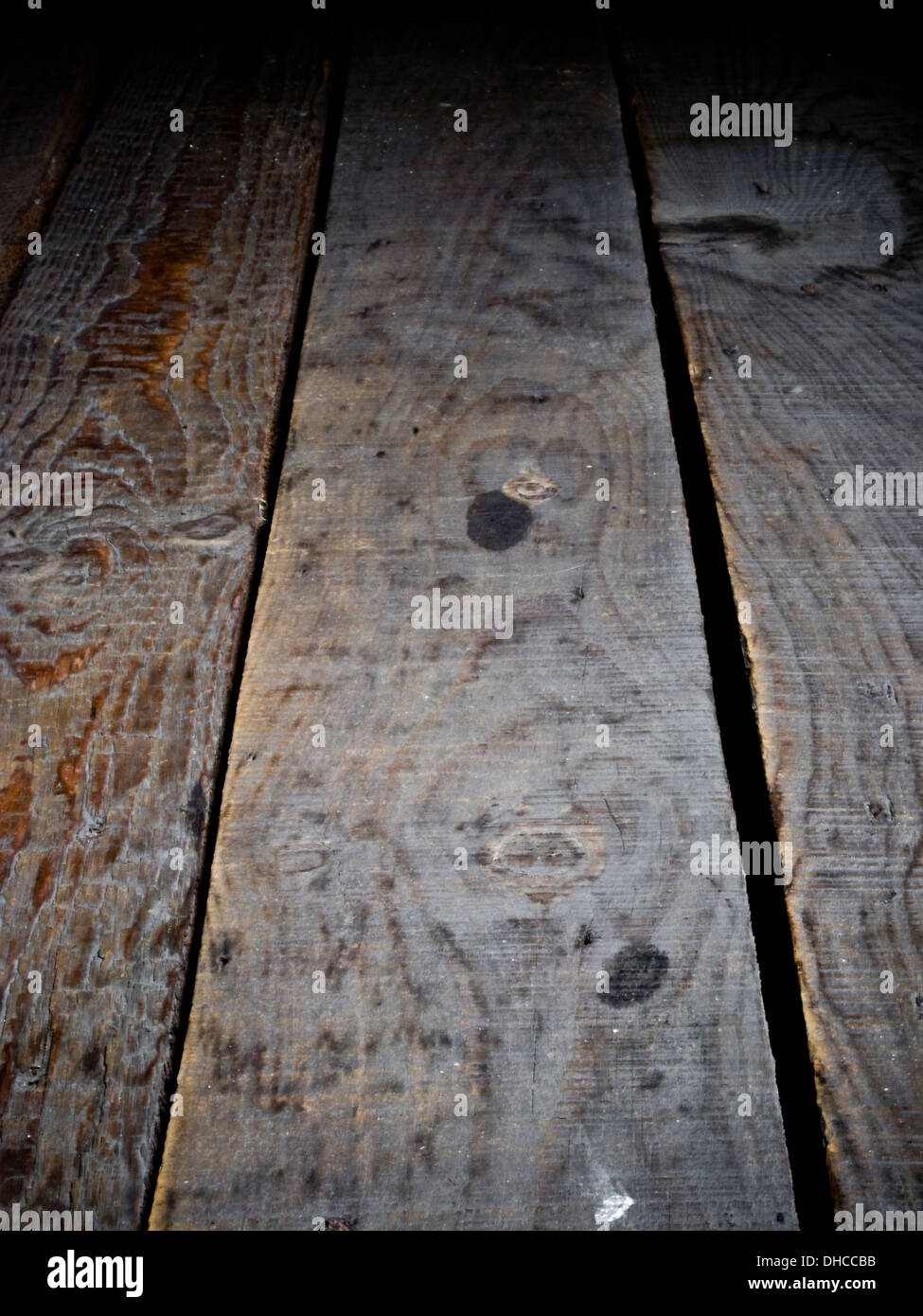Dunkles Holz Grunge Boden Dielen Hintergrund oder Textur Stockfoto