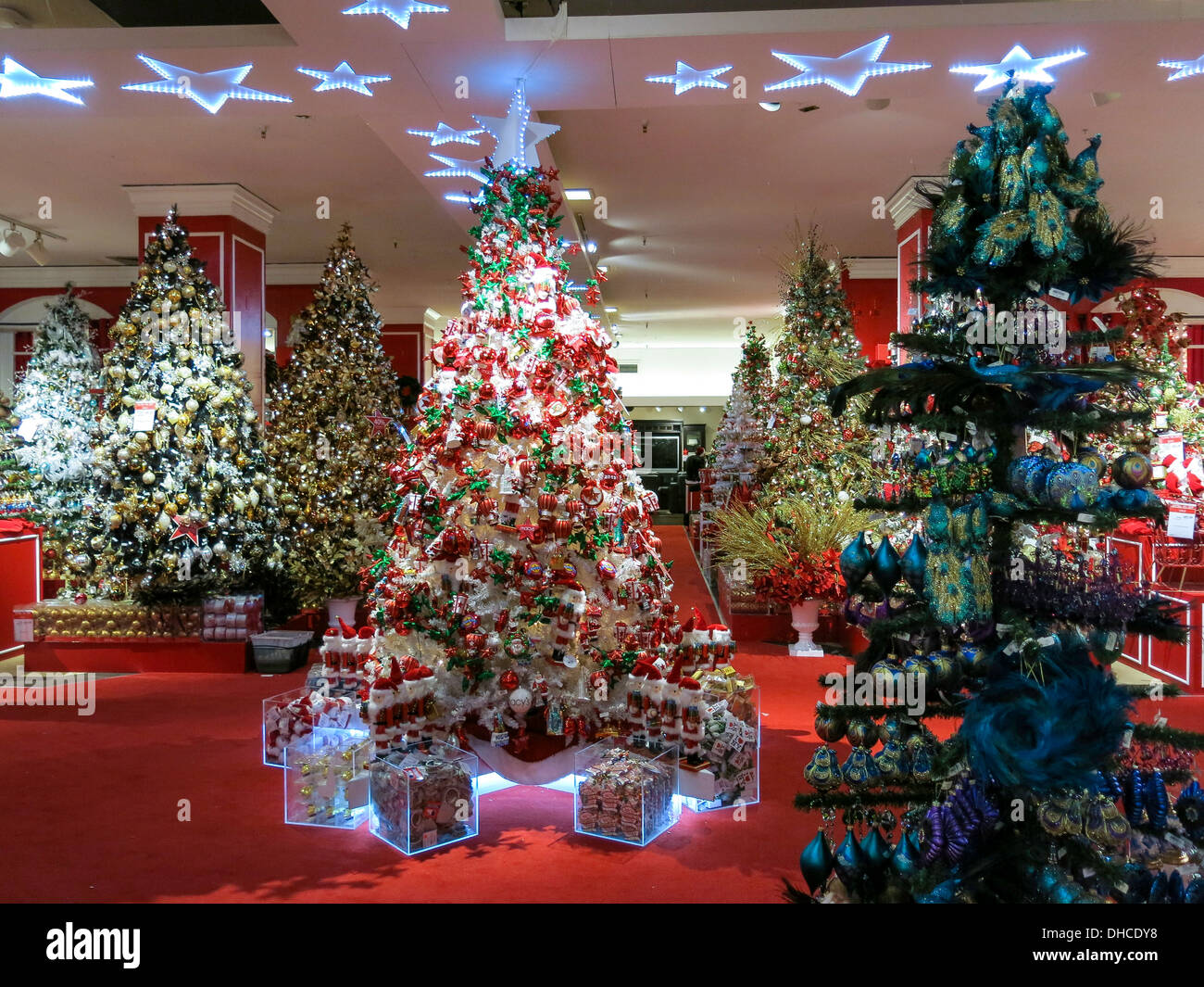 Macys Flaggschiff Kaufhaus, Weihnachten zeigt, NYC Stockfoto