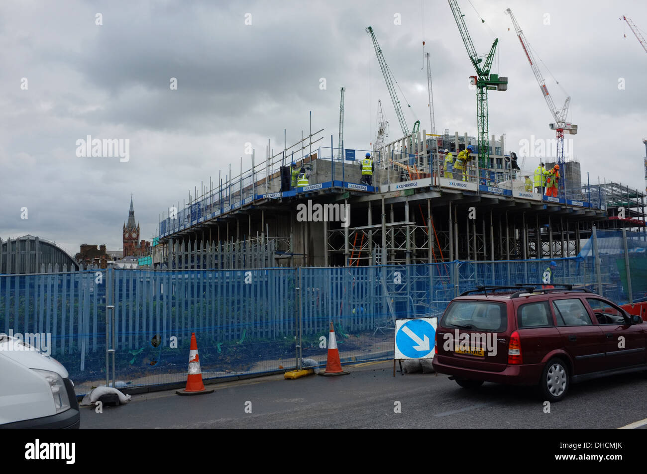 Bau des Google HQ KGX1 in London's Kings Cross, 6 King's Blvd, Kings Cross, London N1C, Großbritannien - November 2013 Stockfoto
