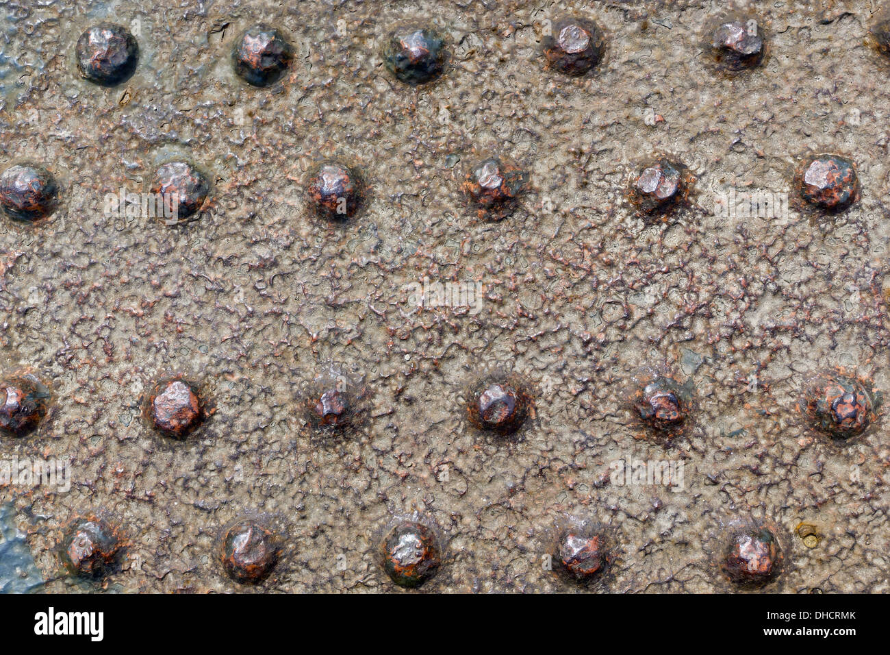 sphärische Hüte von Nieten Stockfoto