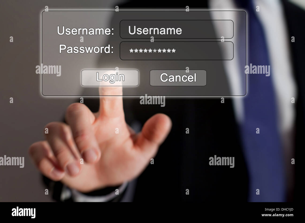Login und Passwort Stockfoto