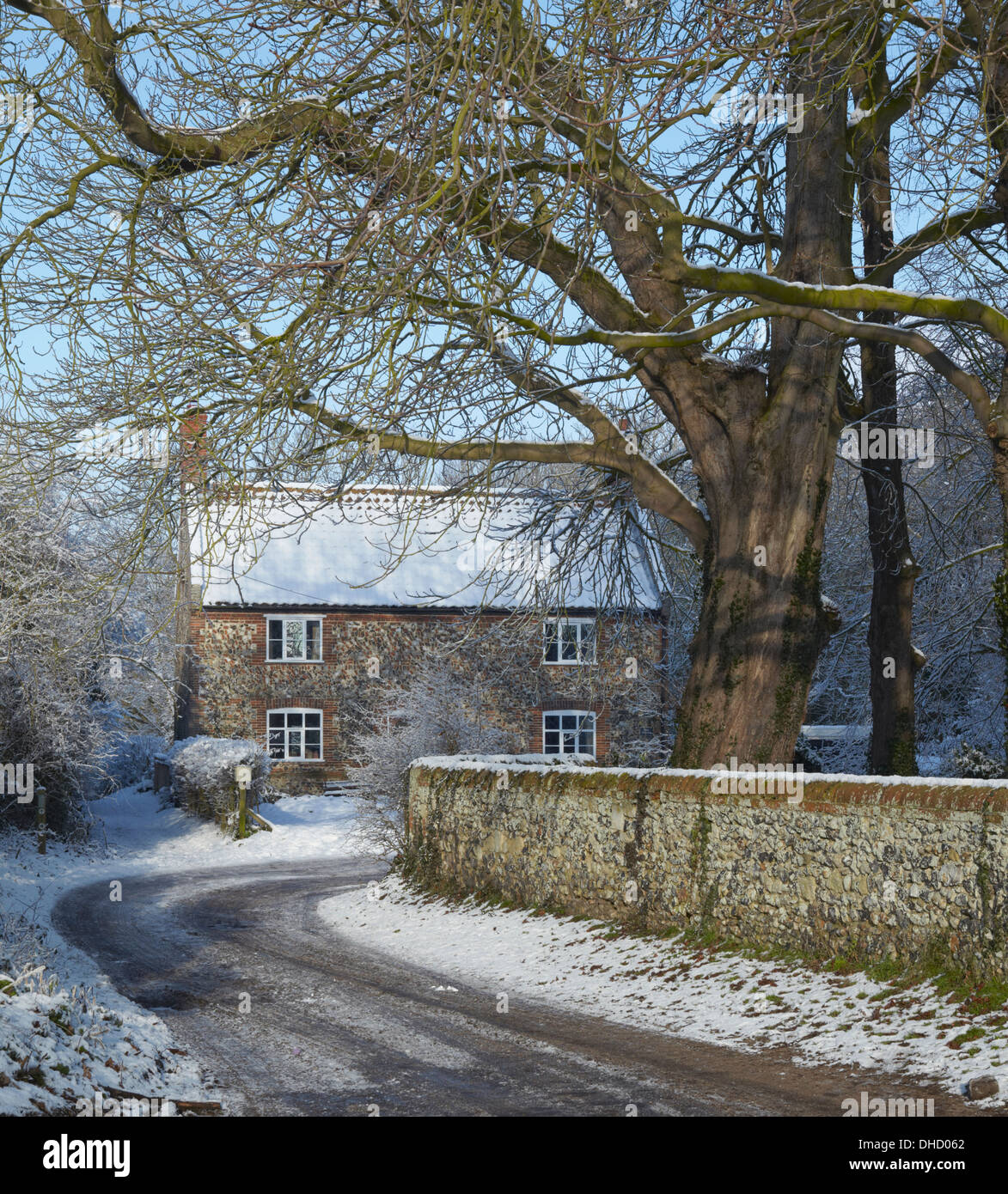 Ein Winter-Szene aus Surlingham, Norfolk Stockfoto