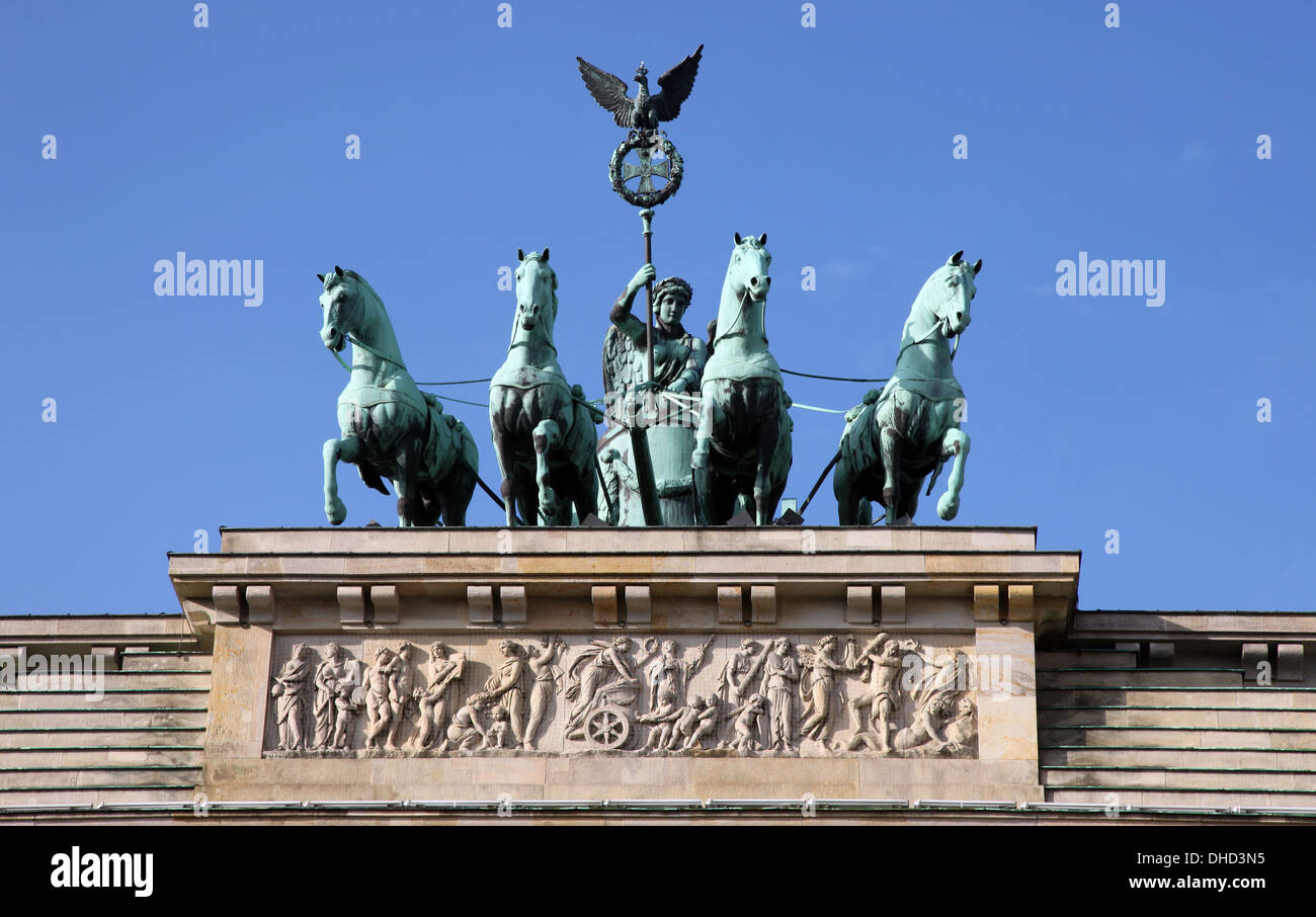 Quadriga Statue, Brandenburger Tor, Berlin Stockfoto