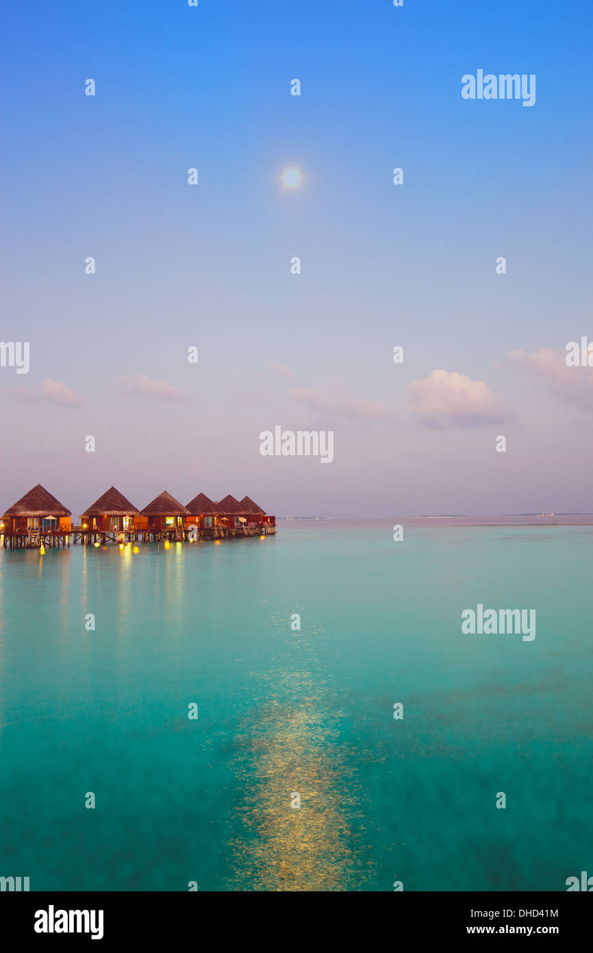 Nacht auf den Malediven Stockfoto