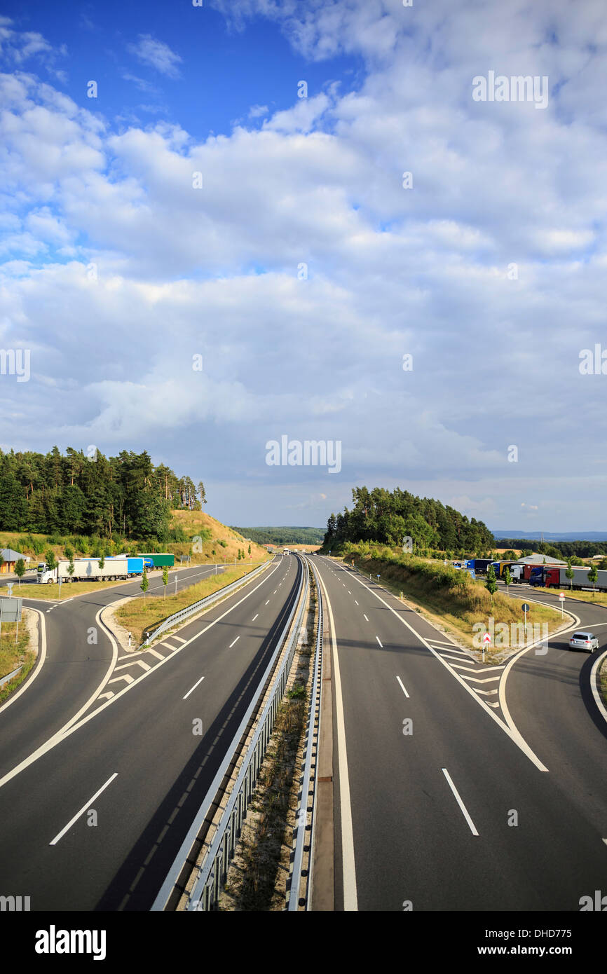 Deutschland, Bayern, Coburg, Autobahn Stockfoto