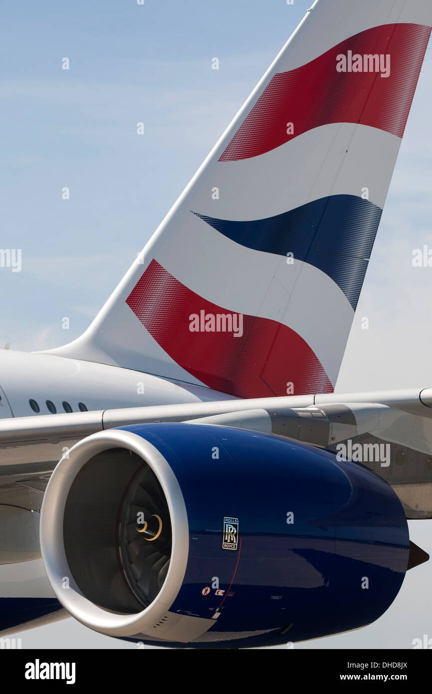 Airbus A380 mit British Airways Livree auf der Piste in Manston Flughafen, Kent, England, UK Stockfoto