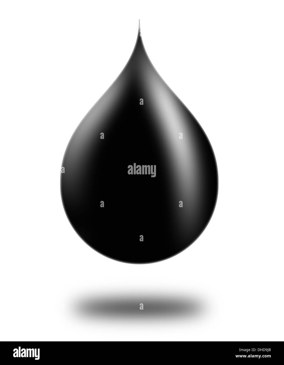 Öltröpfchen, die isoliert auf weiss Stockfoto