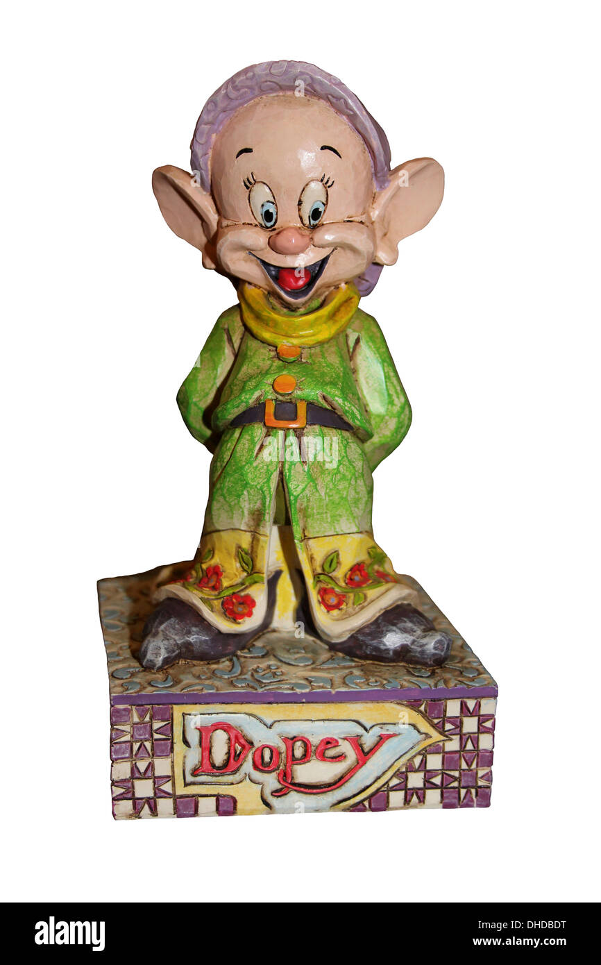 Fiktive Figur Disney Dopey - der jüngste von den sieben Zwergen in Schneewittchen und die sieben Zwerge Stockfoto