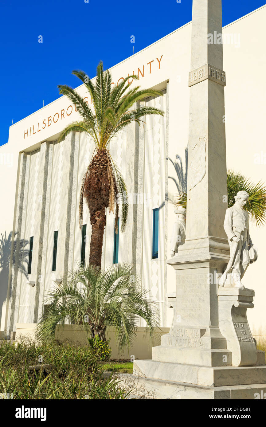 Confederate Memorial, Hillsborough County Courthouse, Tampa, Florida, Vereinigte Staaten von Amerika, Nordamerika Stockfoto