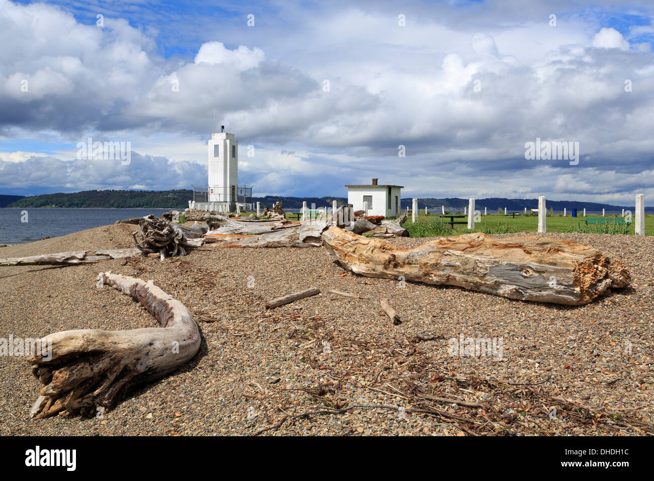 Browns Point Lighthouse, Tacoma, Washington State, Vereinigte Staaten von Amerika, Nordamerika Stockfoto