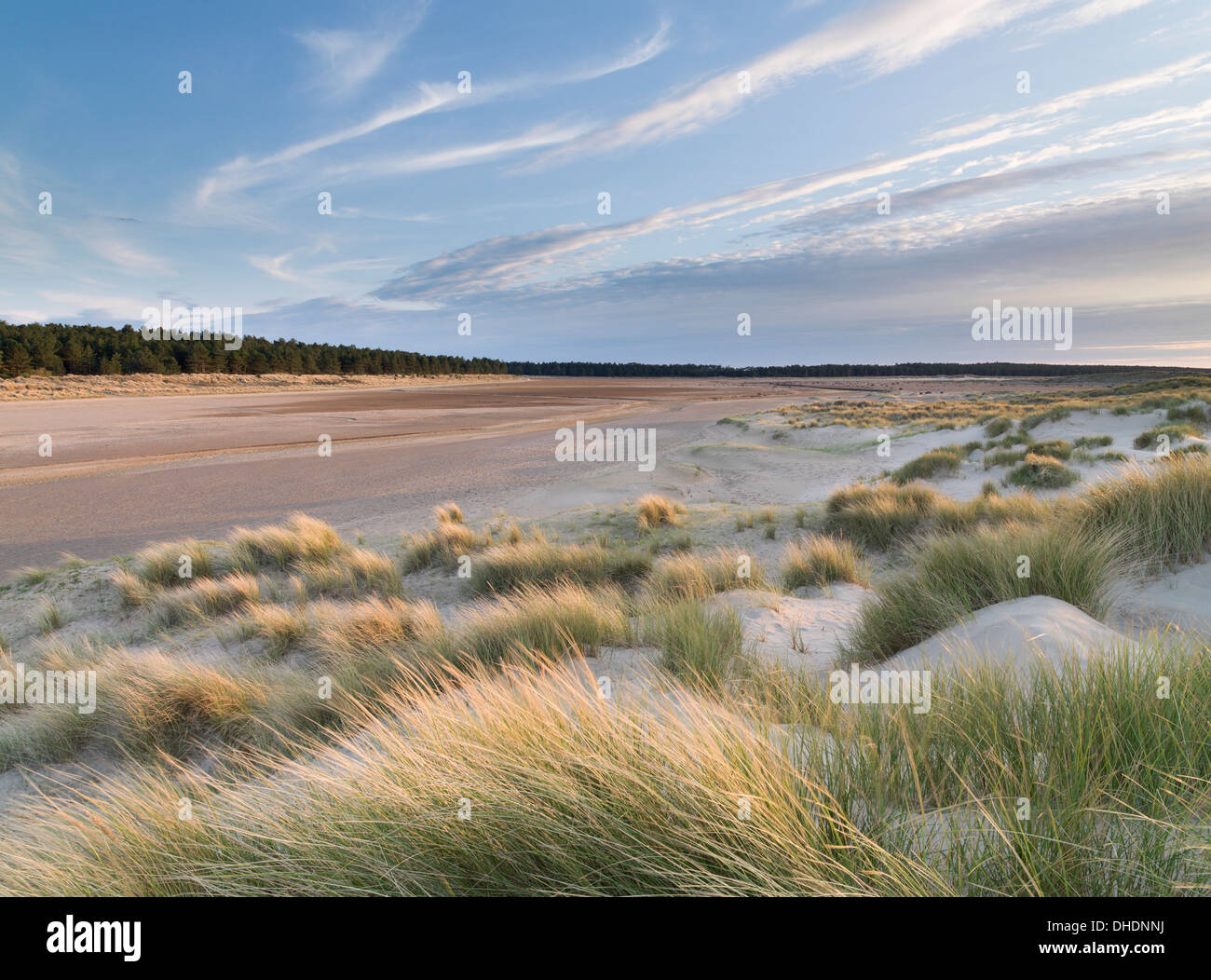 Schönen Abendlicht am Holkham Bay, Norfolk, England, Vereinigtes Königreich, Europa Stockfoto
