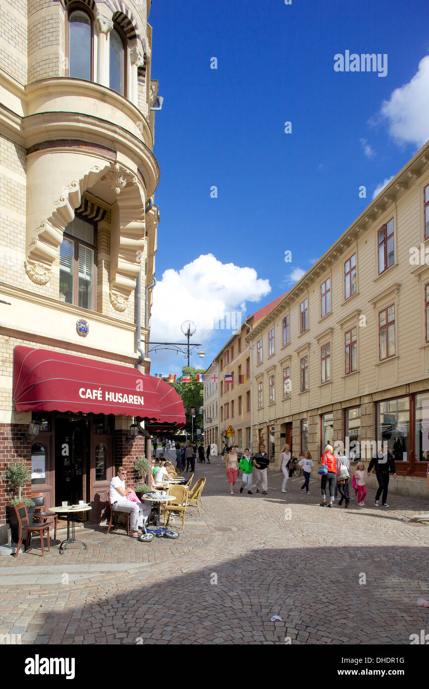 Straßenszene, Haga, Göteborg, Schweden, Skandinavien, Europa Stockfoto