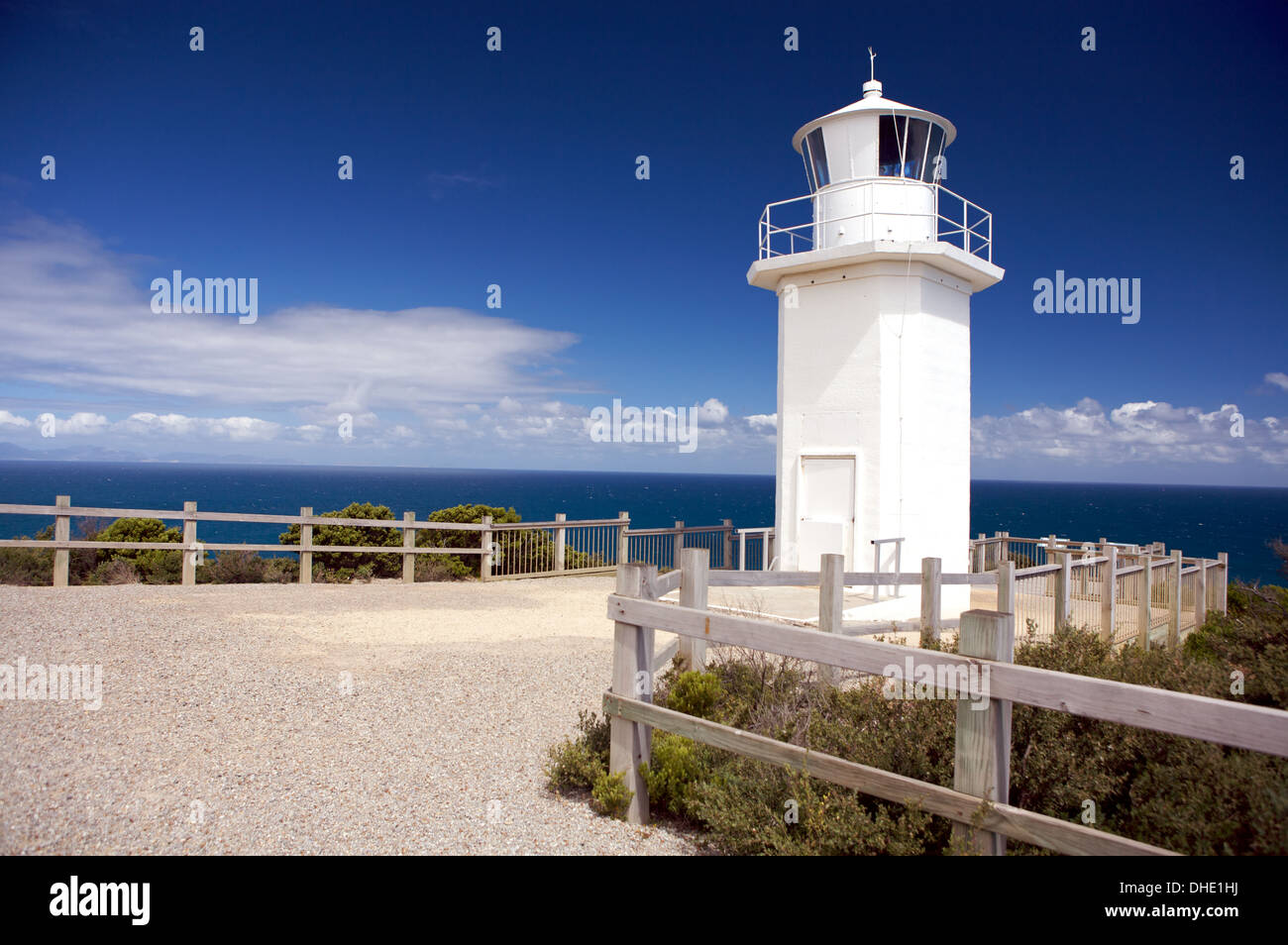 Cape Otway Lighthouse mit Blick aufs Meer in Victoria, Australien Stockfoto