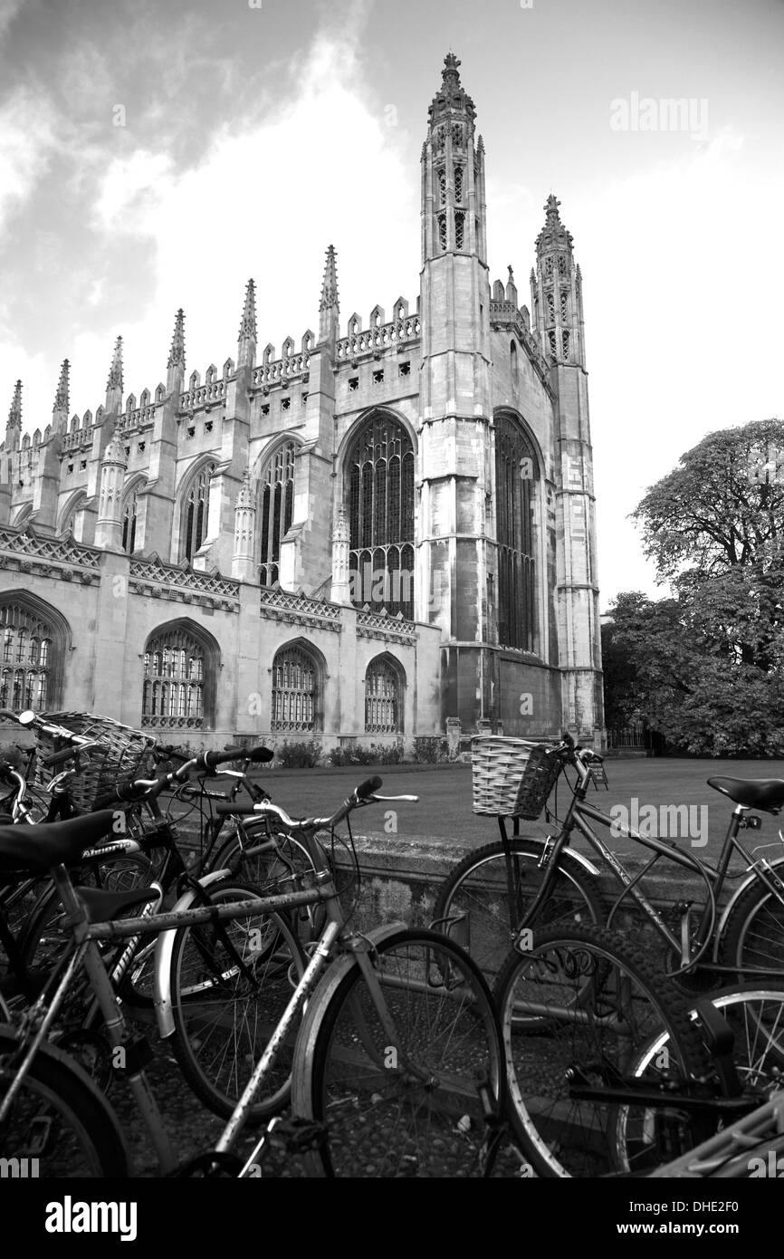 Kapelle des Kings College, Cambridge mit Fahrrädern Stockfoto