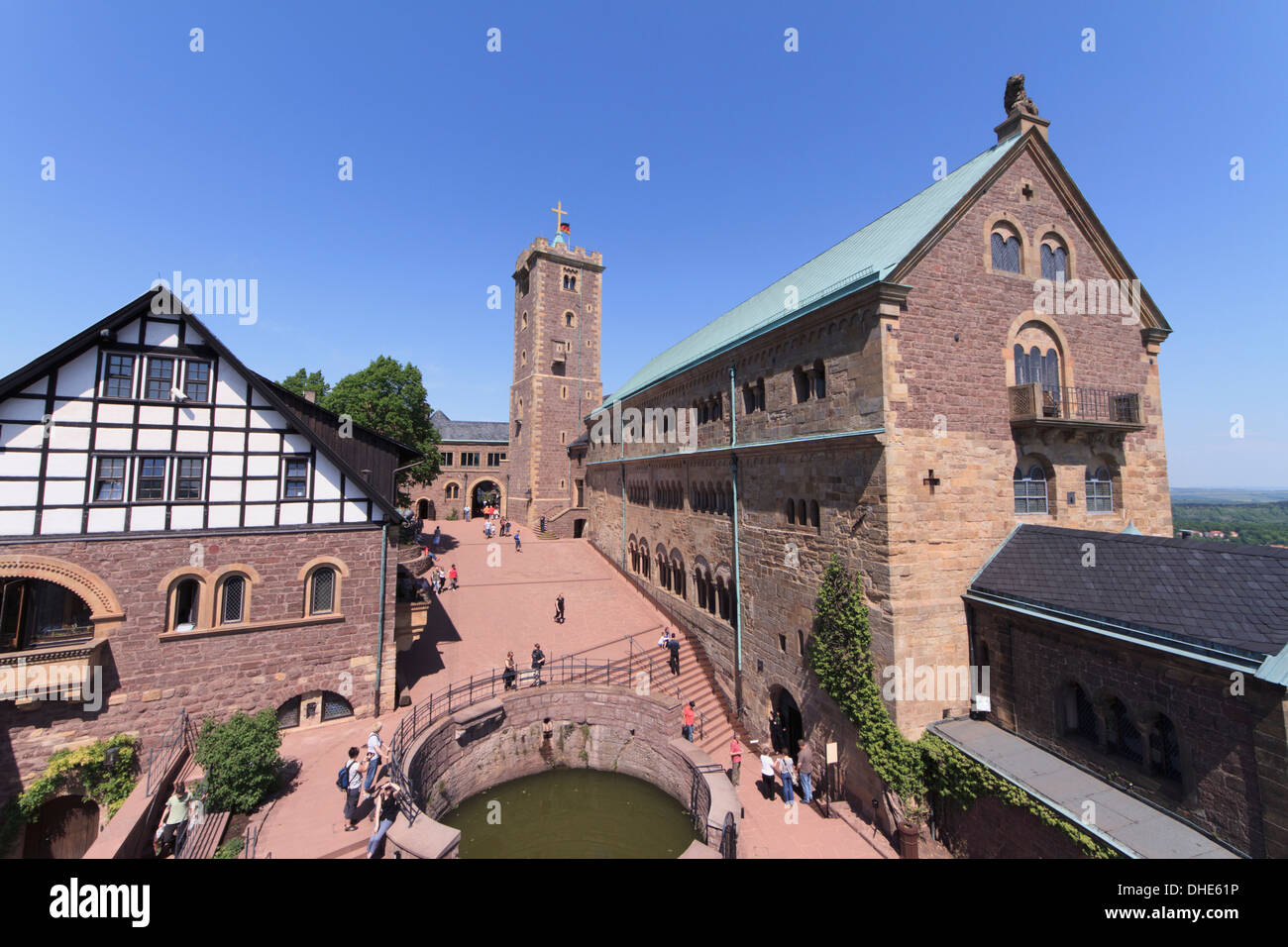 Der Palas (Great Hall) und die halten die Wartburg, Thüringen, Deutschland Stockfoto